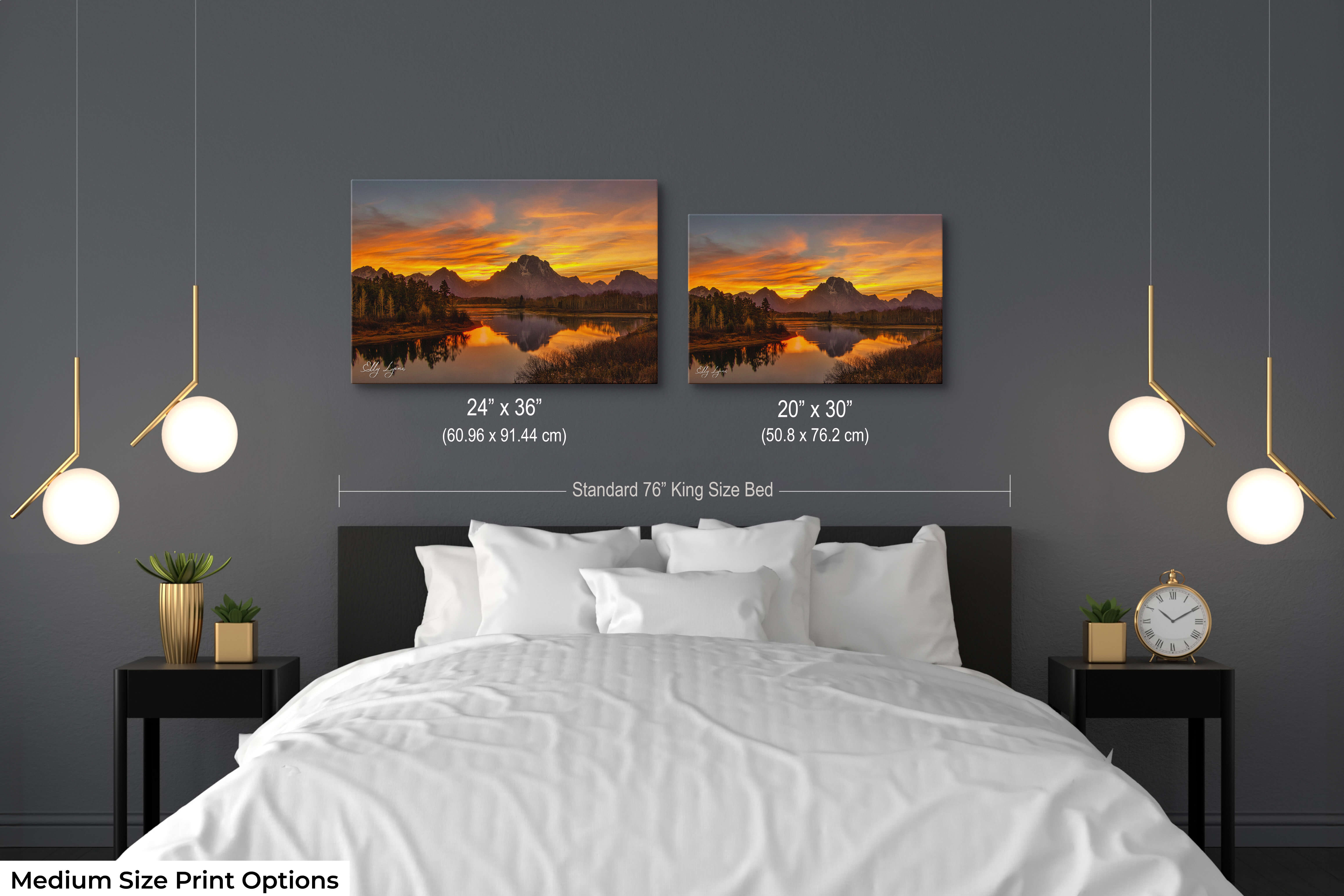 Grand Teton Art Print – Oxbow Bend Autumn Sunset Canvas | Scenic Mountain Decor