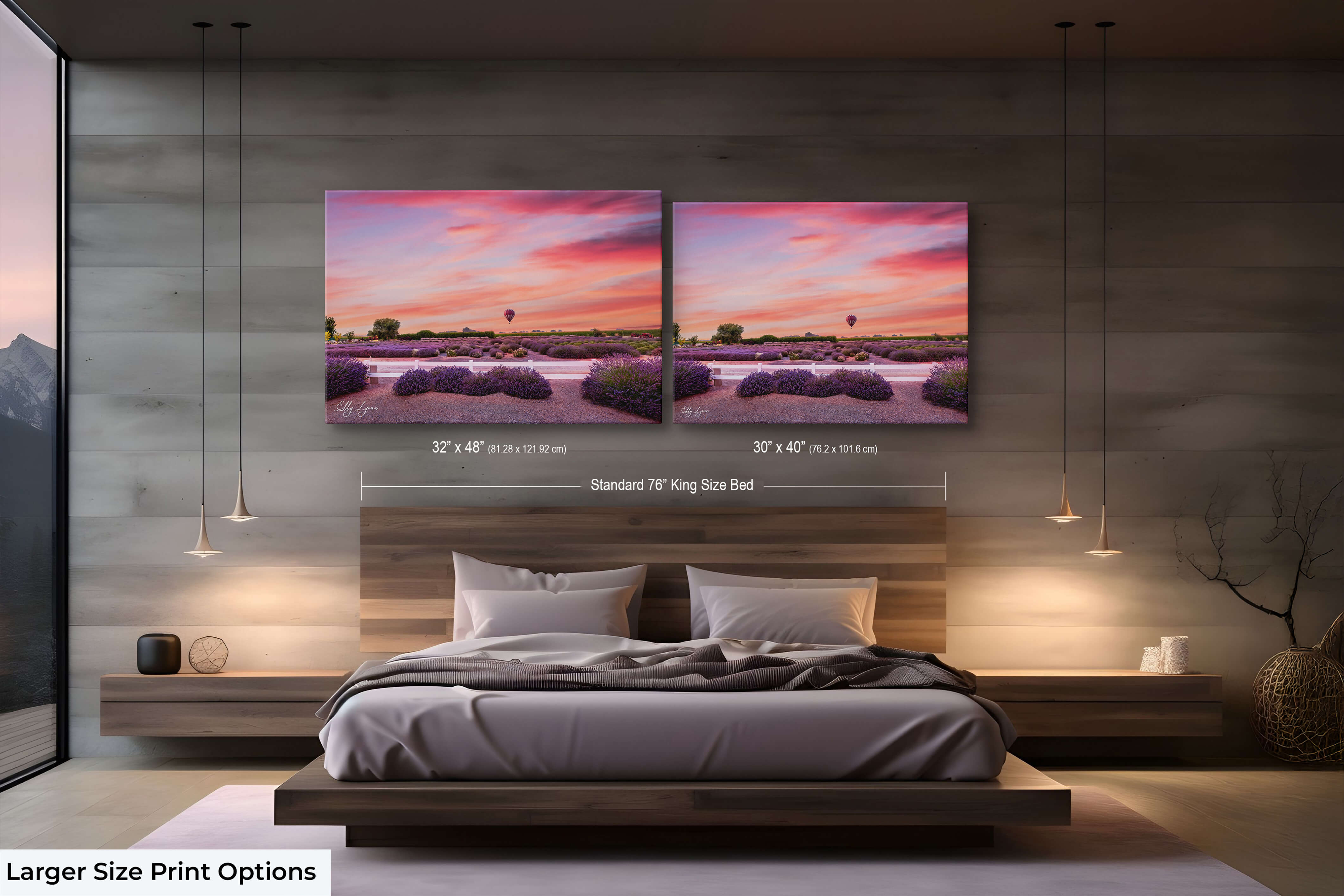 Large sunset lavender print bringing peace and color to your space.