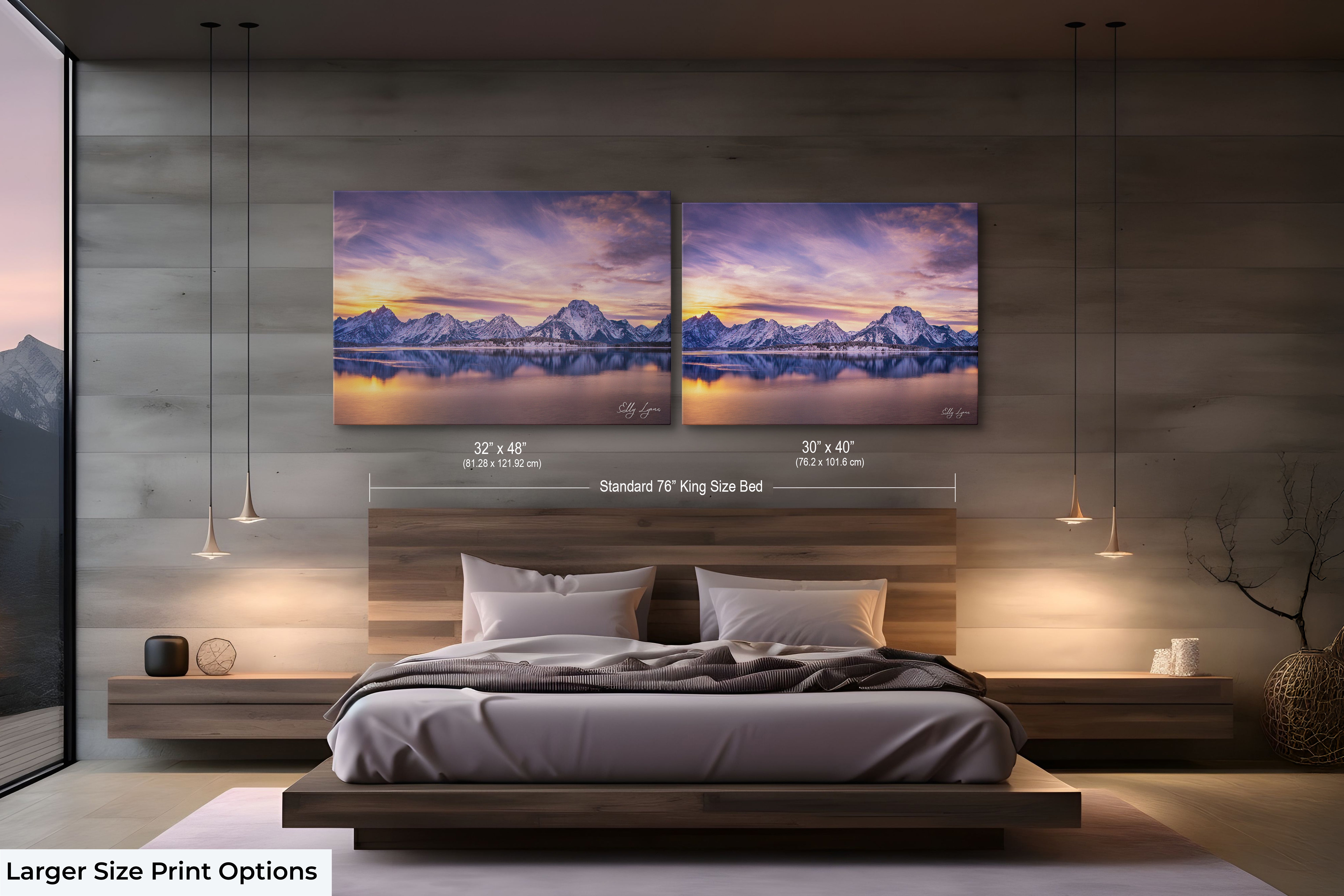 “Still Waters, Mighty Peaks” - Grand Teton Sunset Wall Decor | Winter Mountain Reflection Landscape Fine Art Print