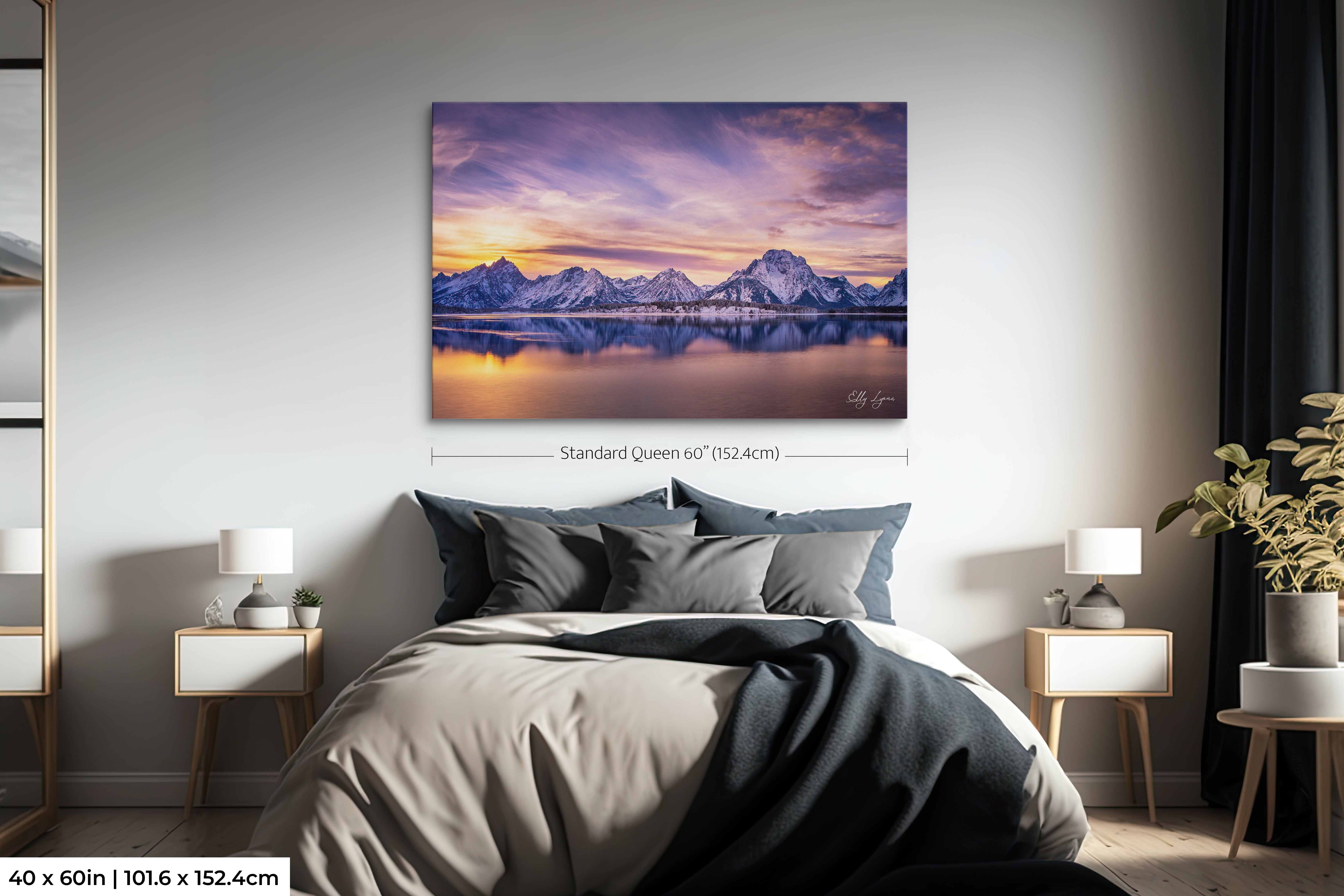 “Still Waters, Mighty Peaks” - Grand Teton Sunset Wall Decor | Winter Mountain Reflection Landscape Fine Art Print