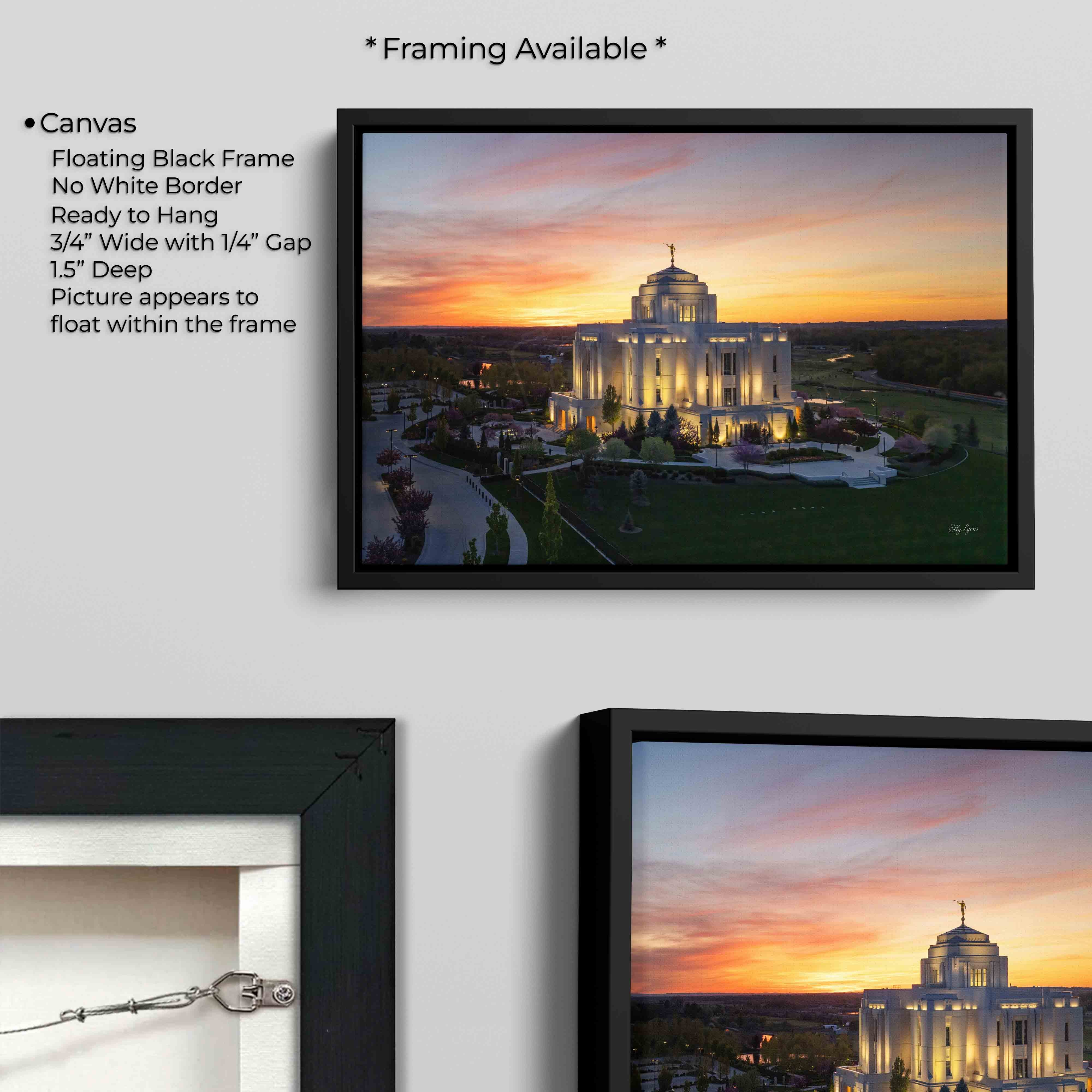 LDS Meridian Idaho Temple Print - "Sanctuary at Sunset"