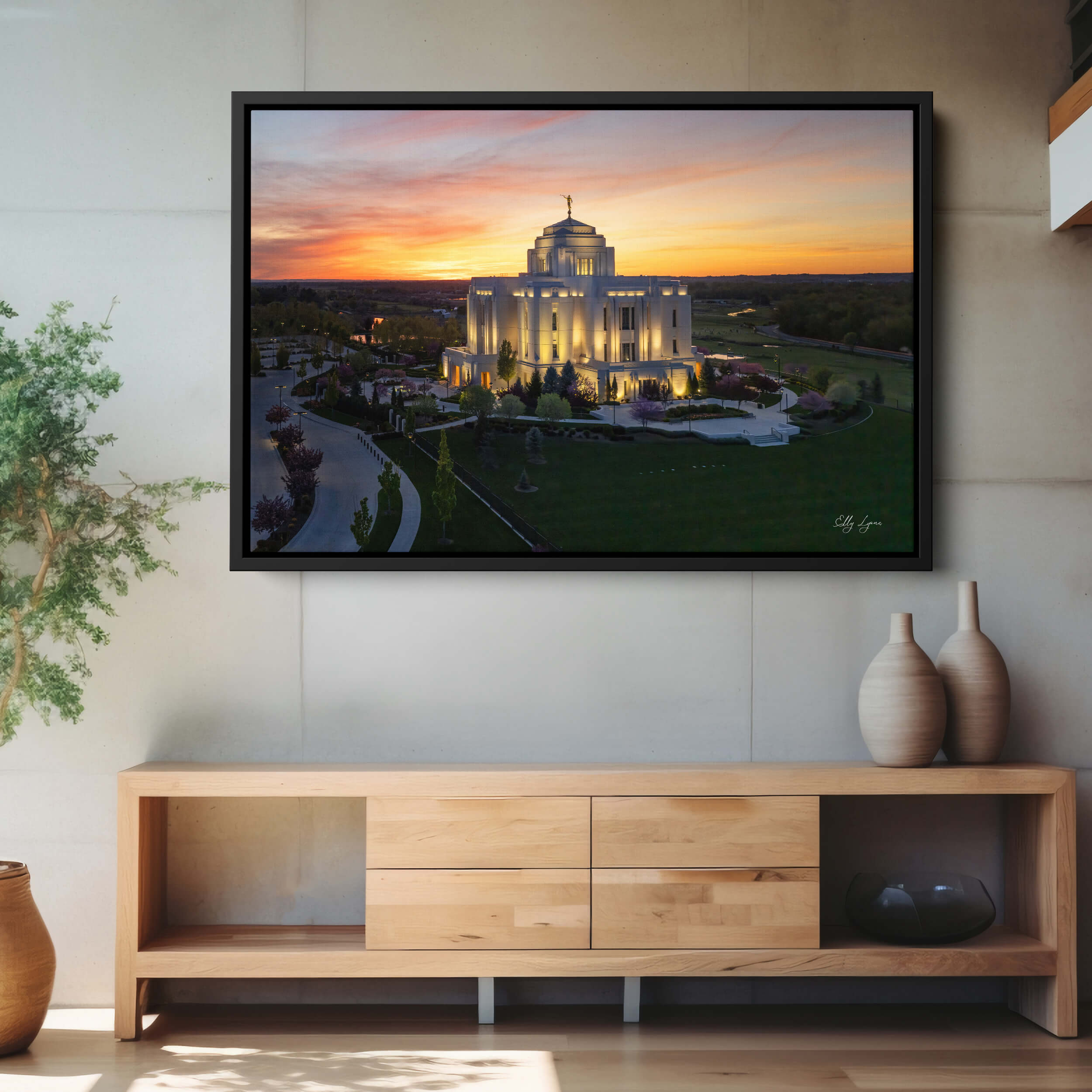 "Sanctuary at Sunset" - LDS Meridian Temple Fine Art Print