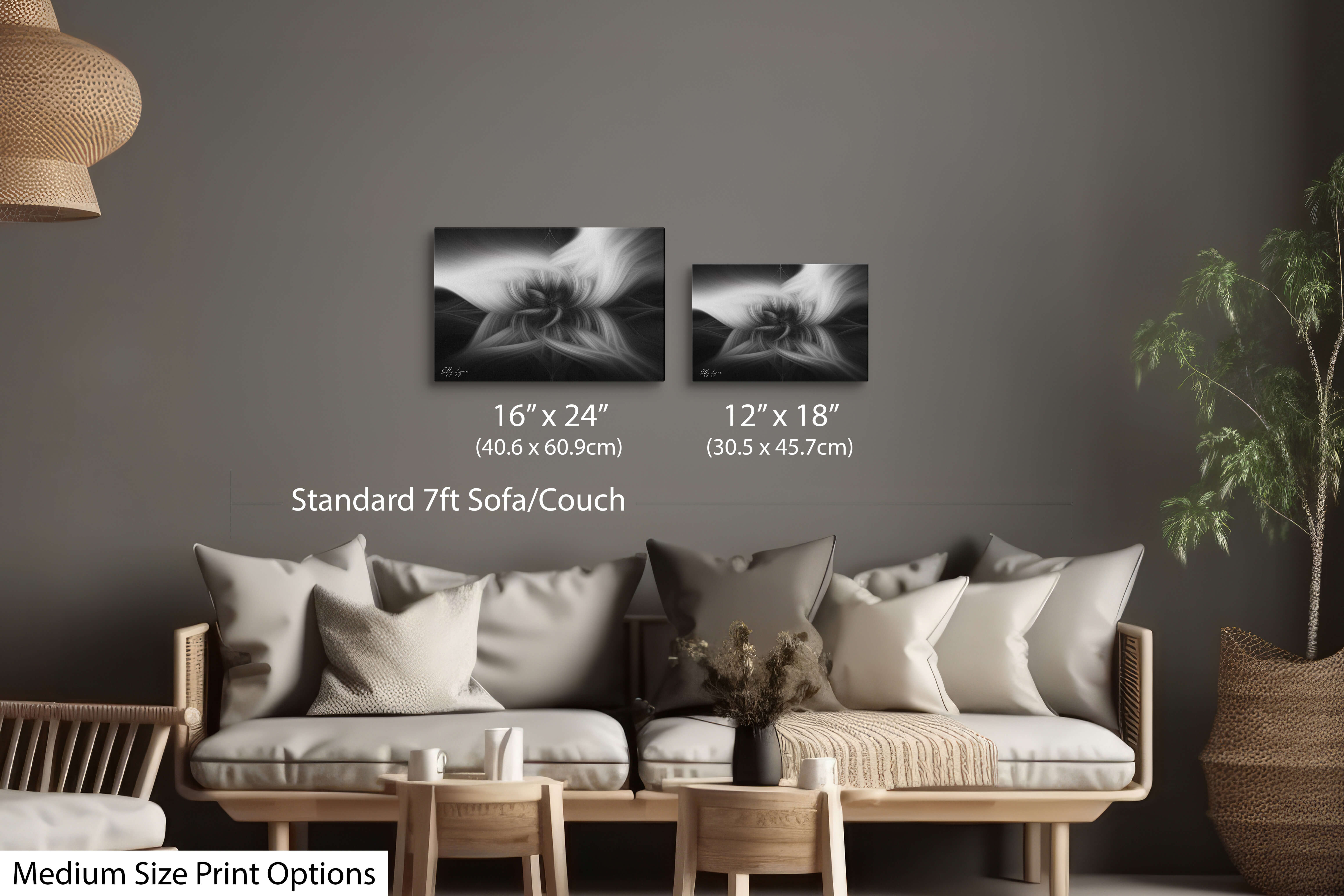 "Grace In The Shadows" - Black and White Abstract Art – Luxury Monochrome Canvas Print for Sacred Spaces