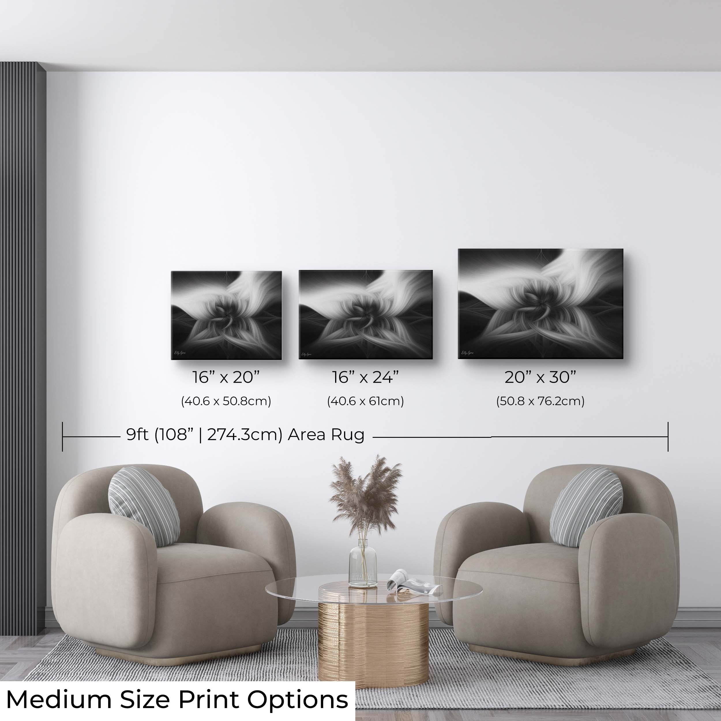 Black & White Abstract Print - "Grace In The Shadows"