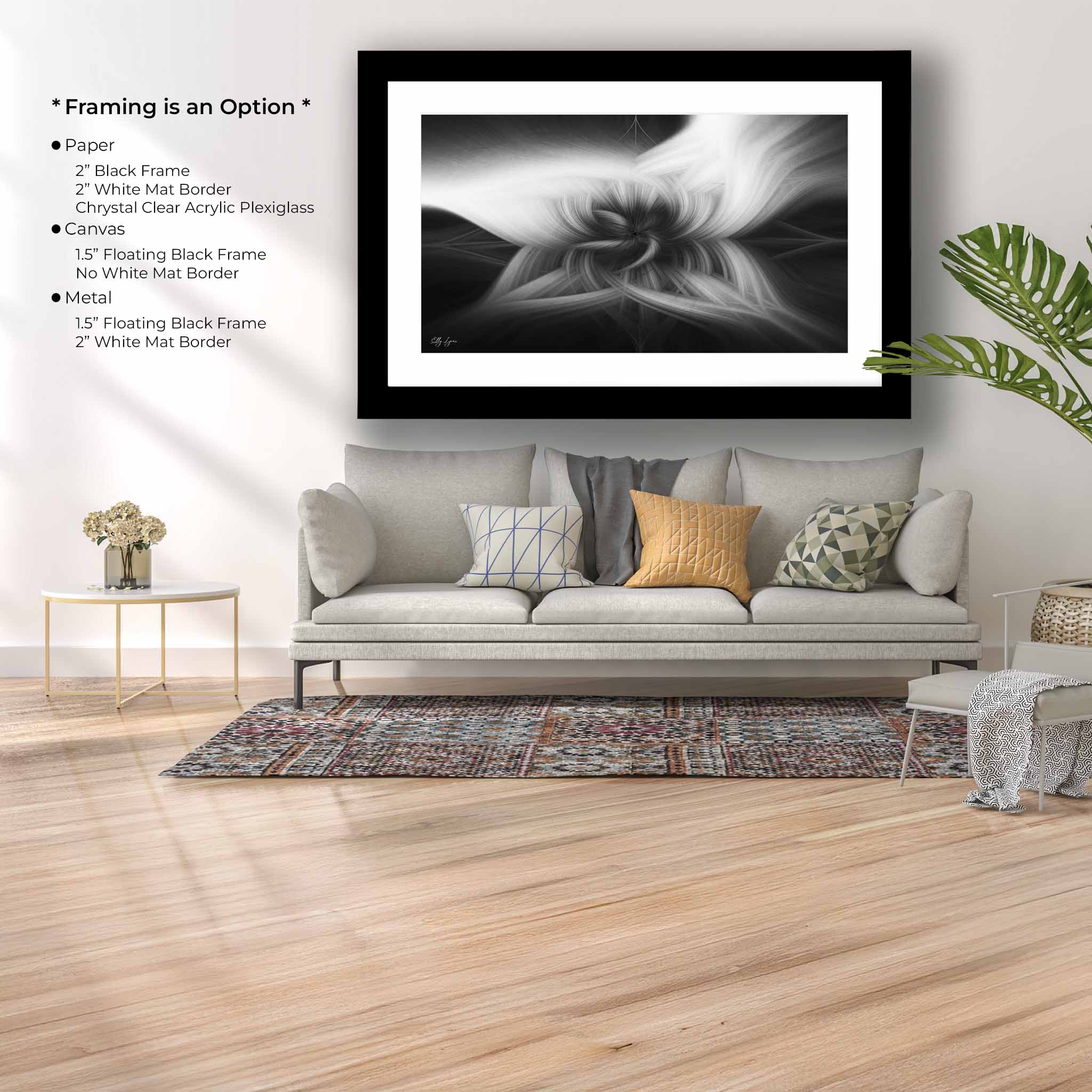 "Grace In The Shadows" - Black and White Abstract Art – Luxury Monochrome Canvas Print for Sacred Spaces