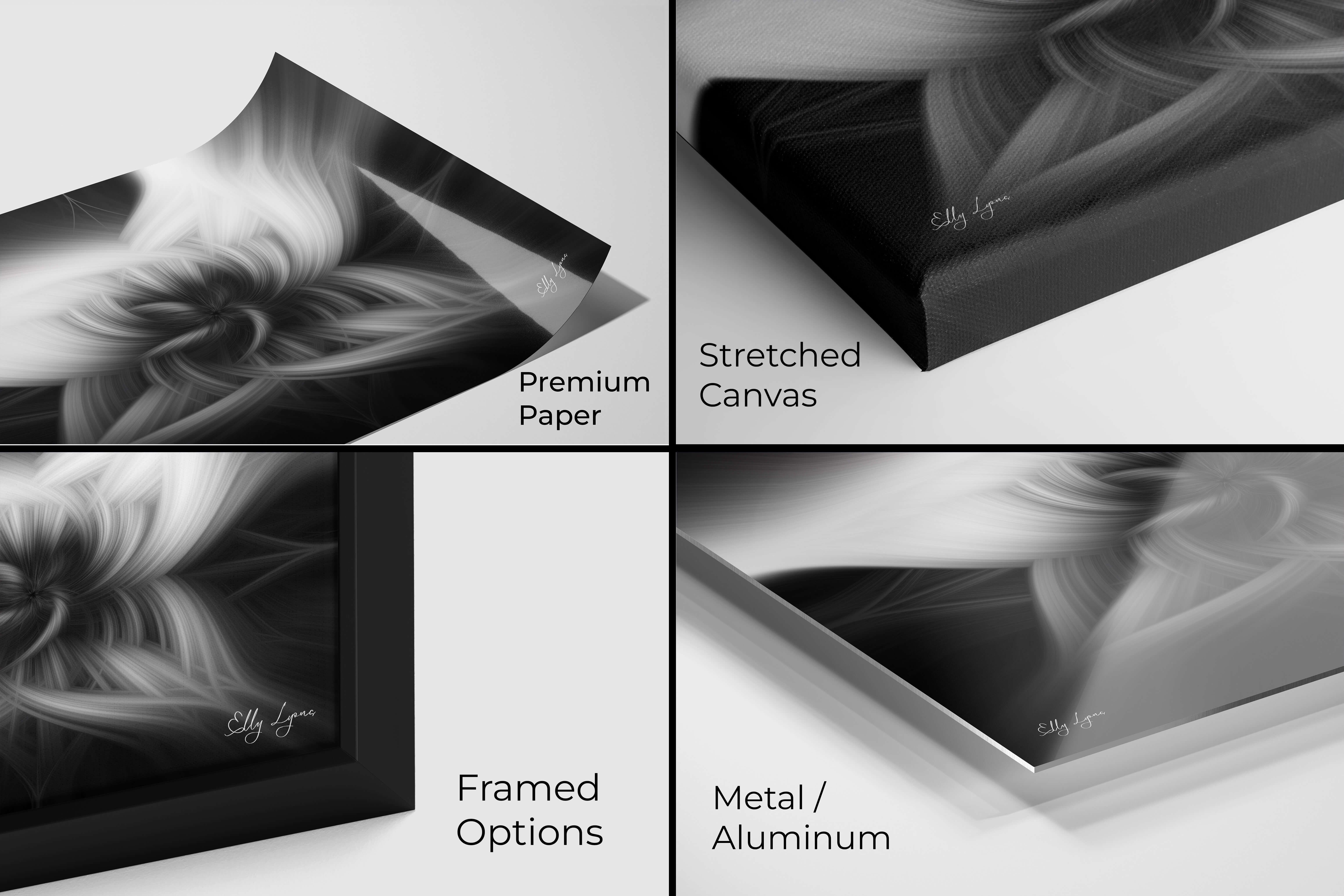 "Grace In The Shadows" - Black and White Abstract Art – Luxury Monochrome Canvas Print for Sacred Spaces