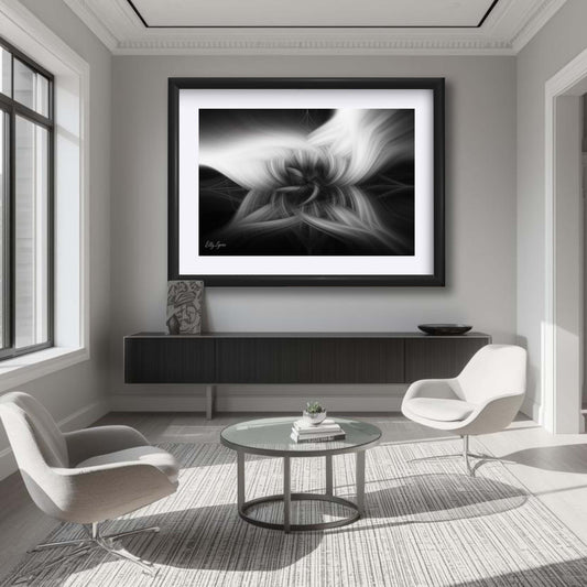 Black & White Abstract Print - "Grace In The Shadows"
