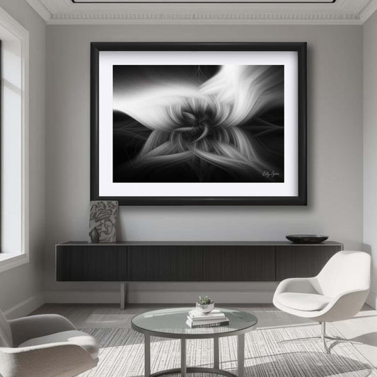 "Grace In The Shadows" - Black & White Abstract
