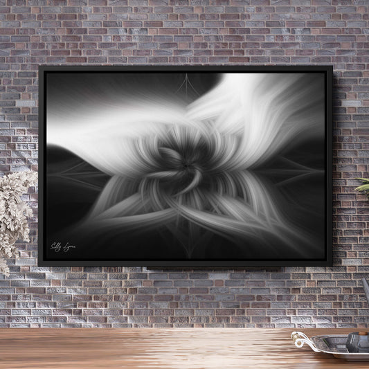 "Grace In The Shadows" - Black and White Abstract Art – Luxury Monochrome Canvas Print for Sacred Spaces