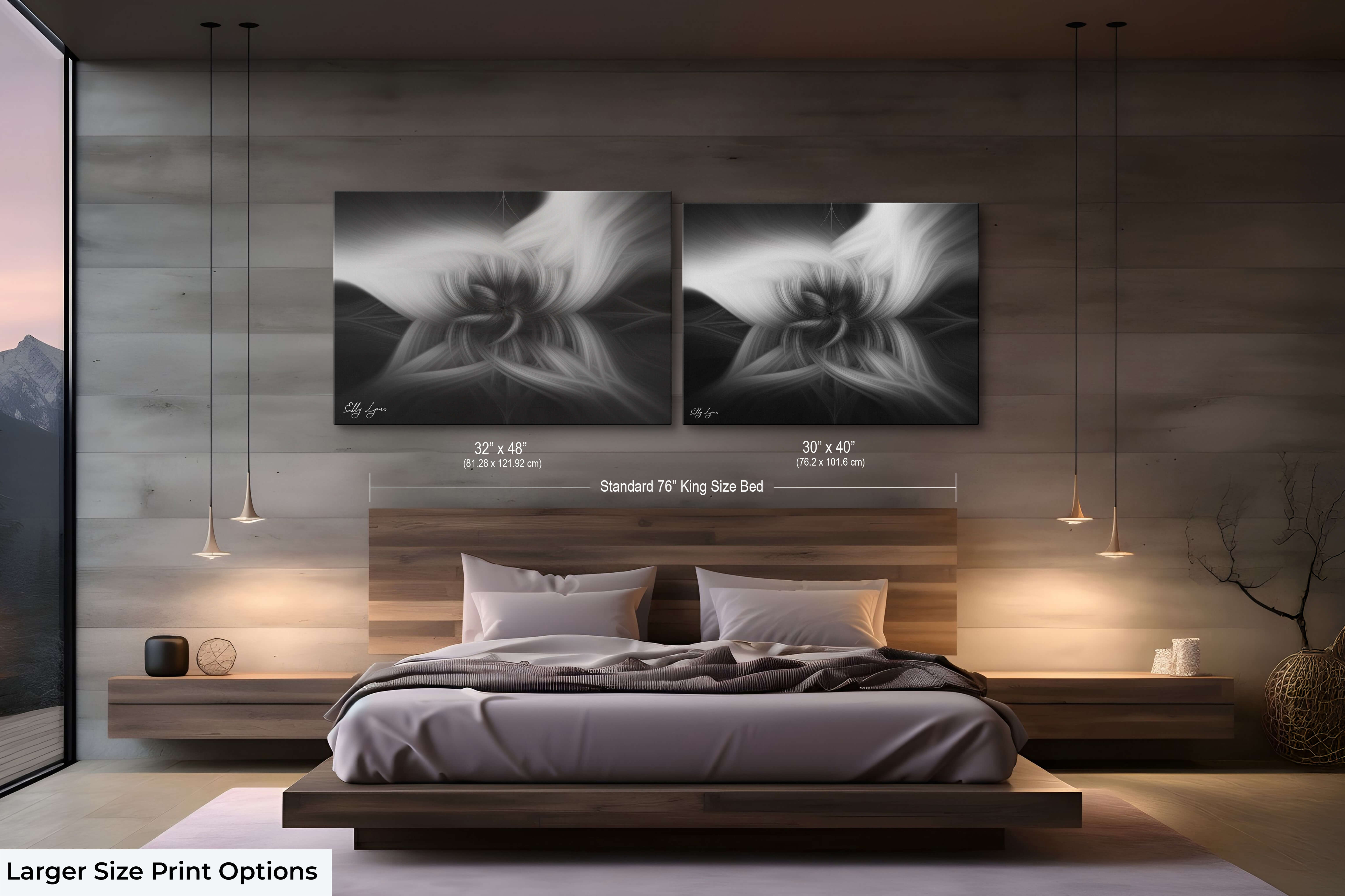 "Grace In The Shadows" - Black and White Abstract Art – Luxury Monochrome Canvas Print for Sacred Spaces