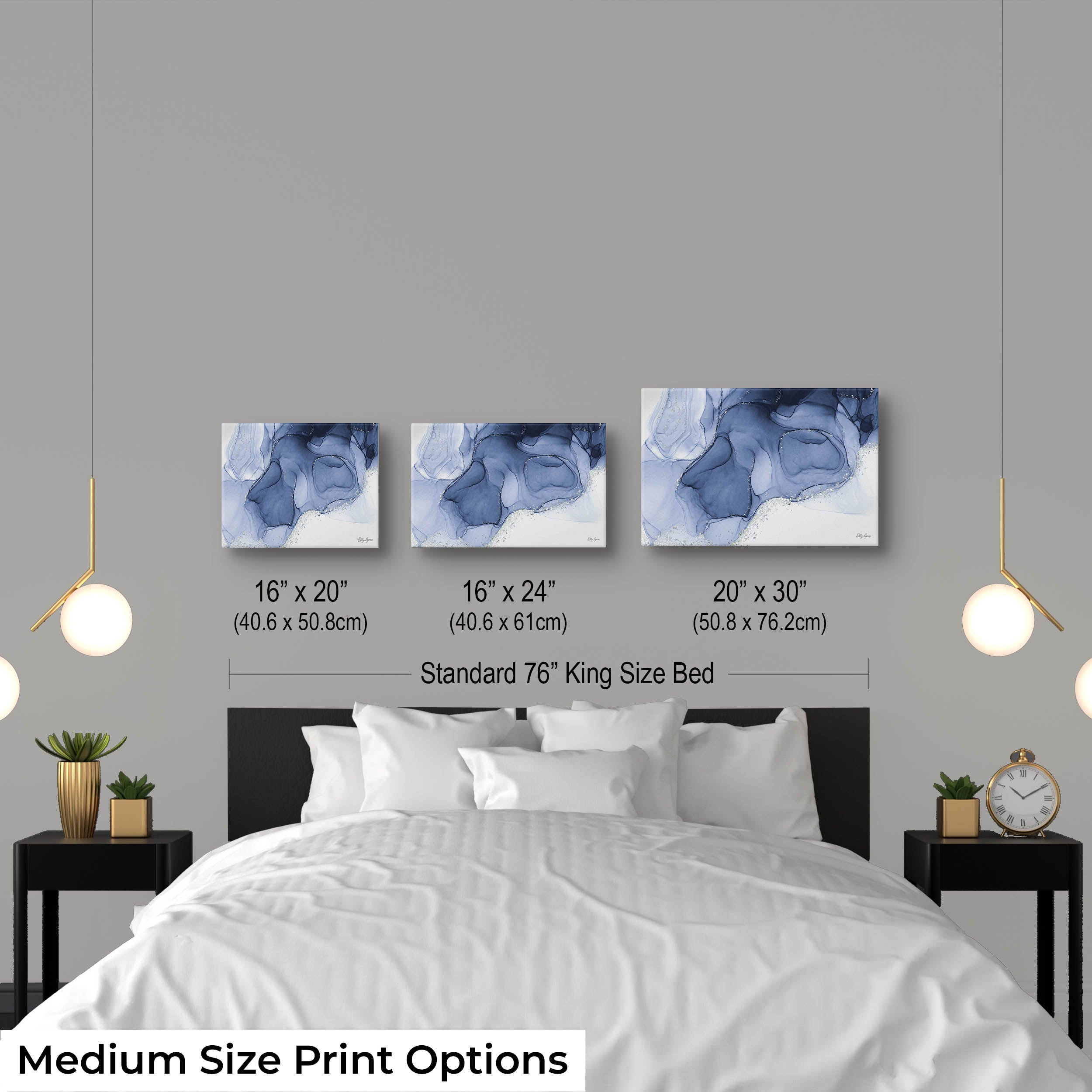 Elegant, Refined Indigo Abstract Print - "Liquid Dreams"