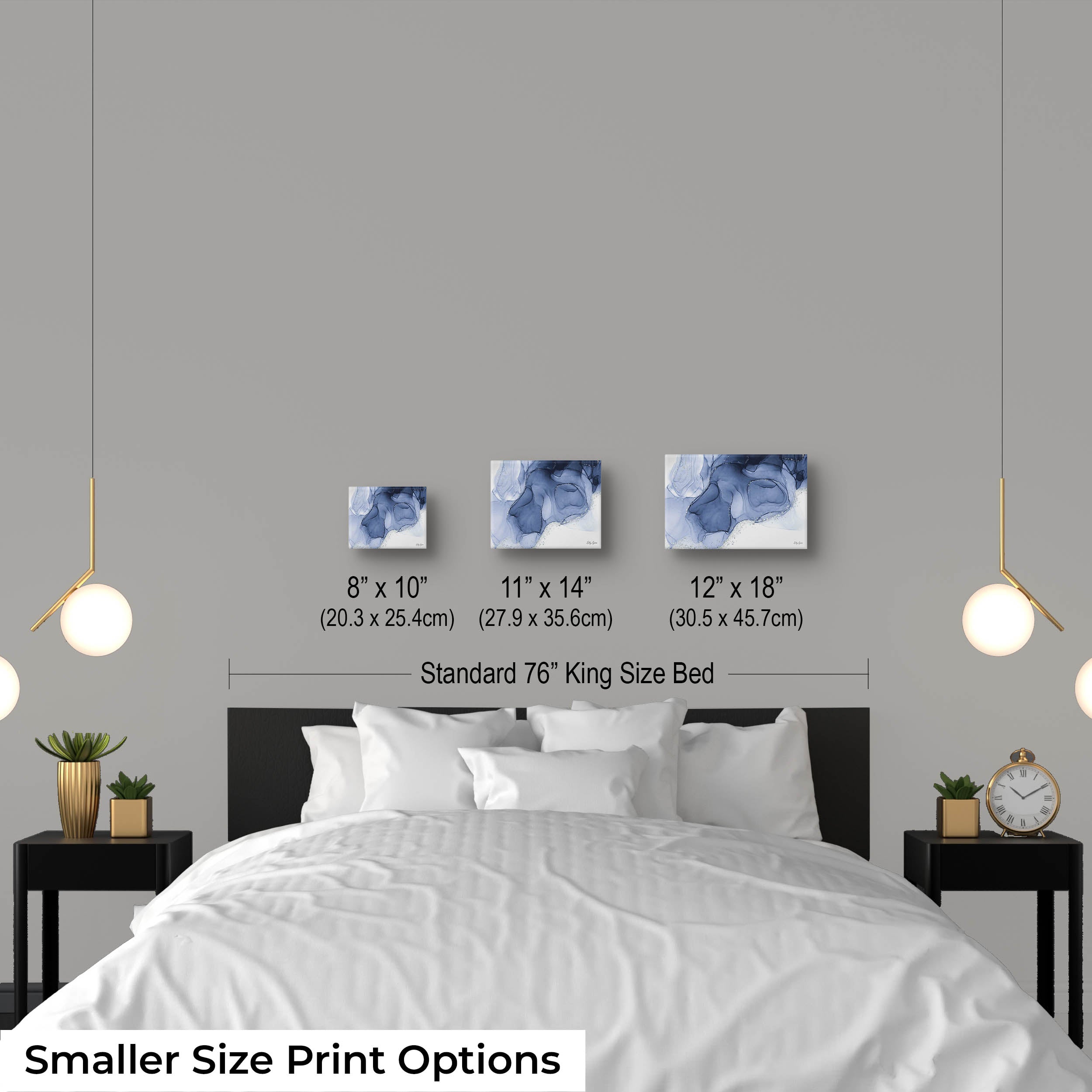 Elegant, Refined Indigo Abstract Print - "Liquid Dreams"