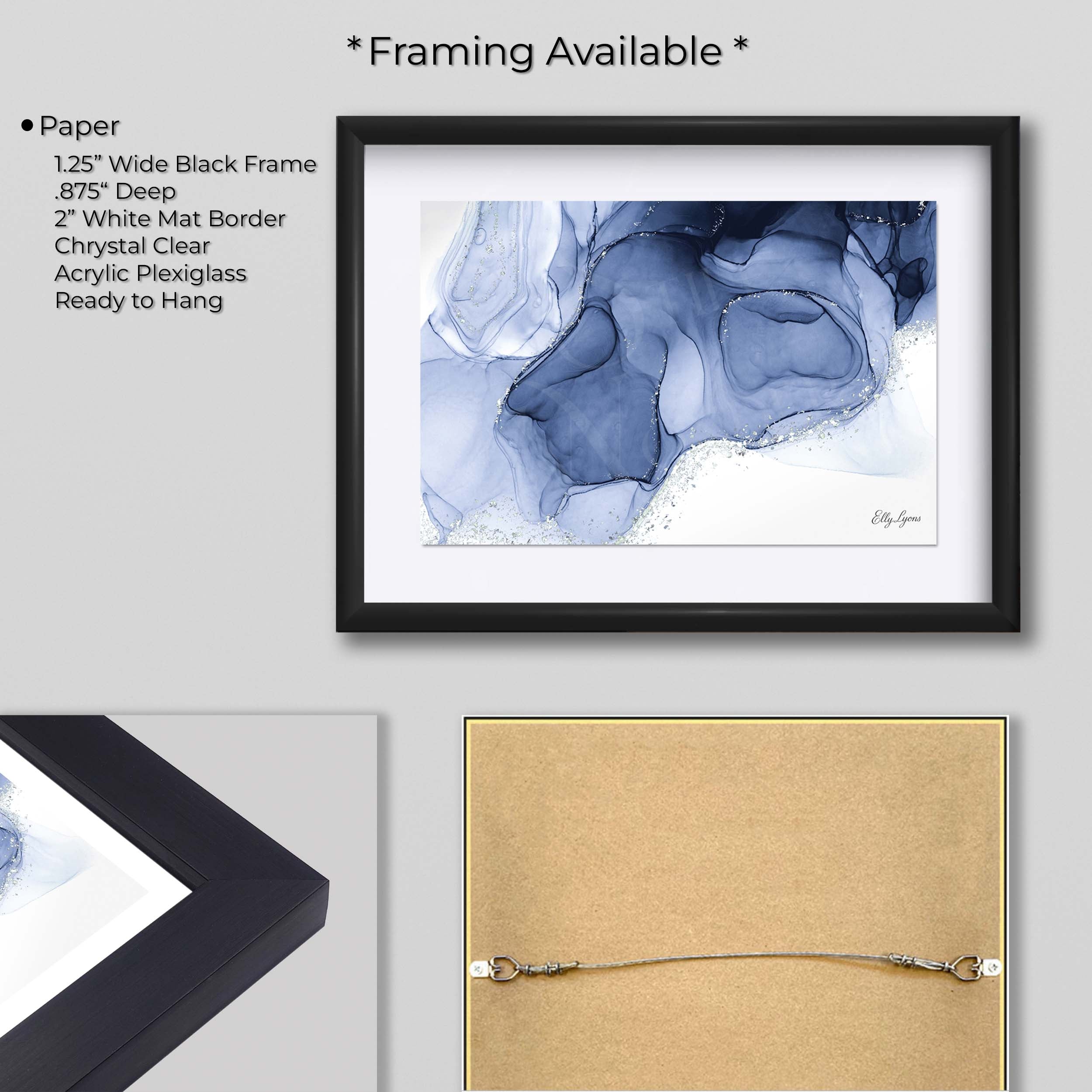 Elegant, Refined Indigo Abstract Print - "Liquid Dreams"