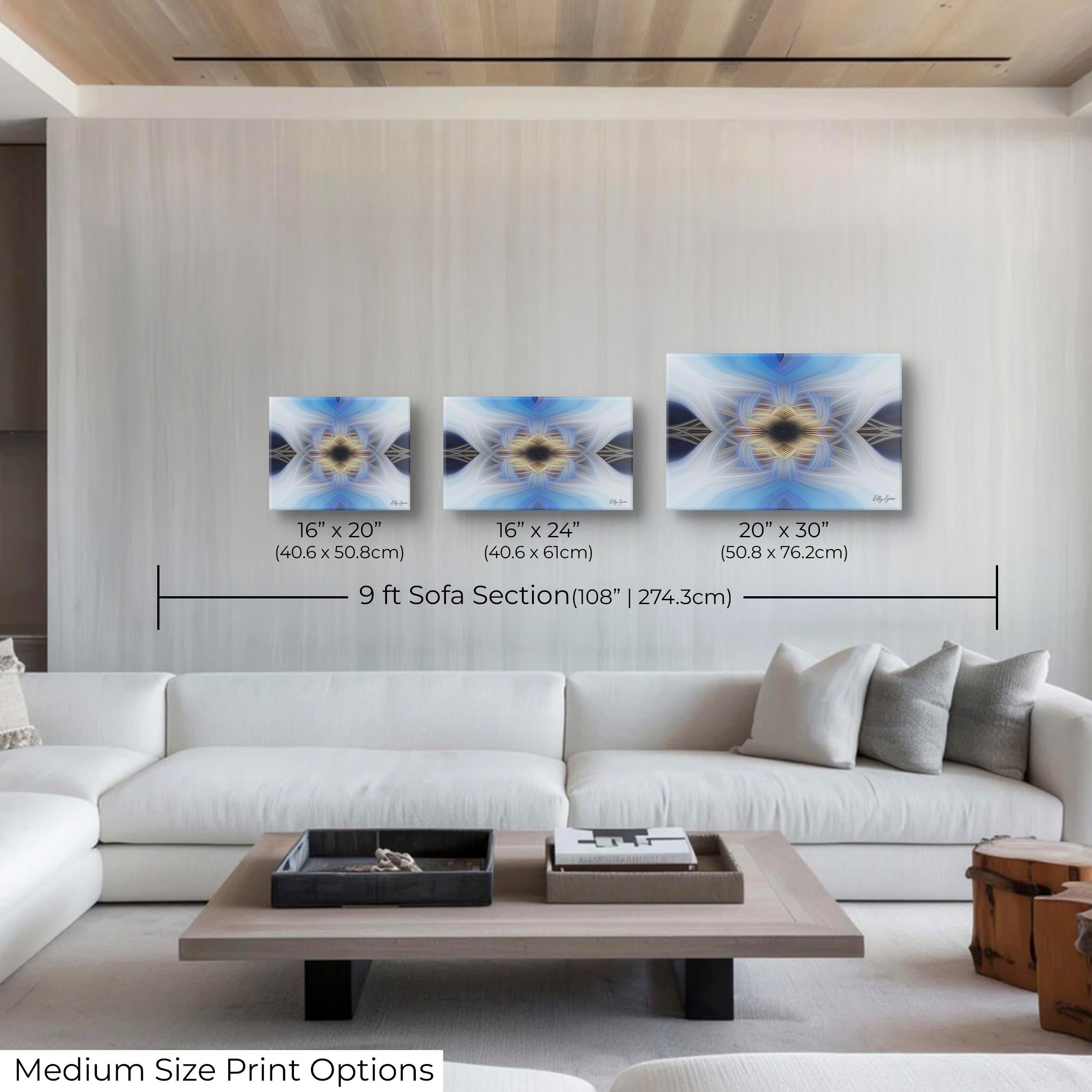 Blue & Gold Abstract Print - "Still Point of the Turning World"