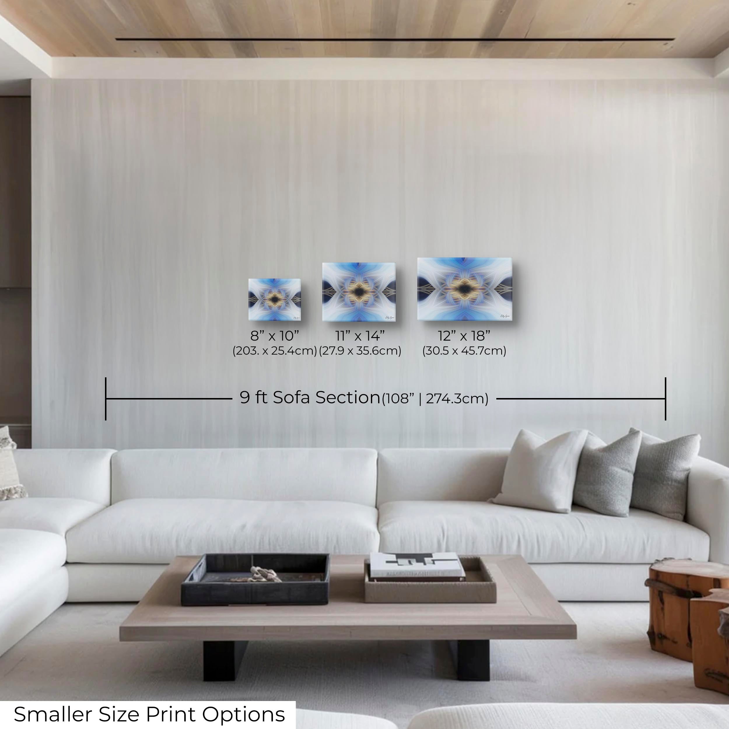 Blue & Gold Abstract Print - "Still Point of the Turning World"