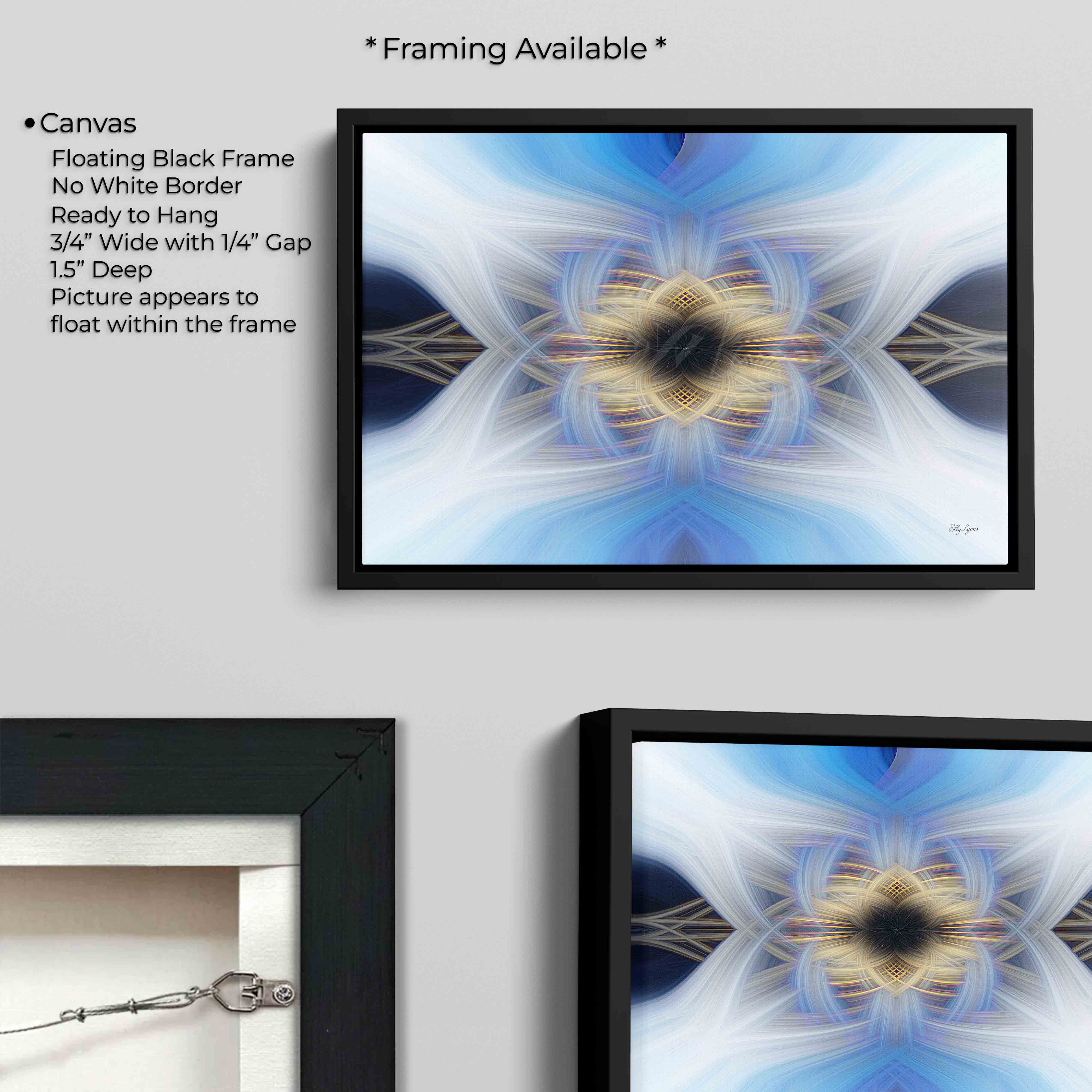 Blue & Gold Abstract Print - "Still Point of the Turning World"