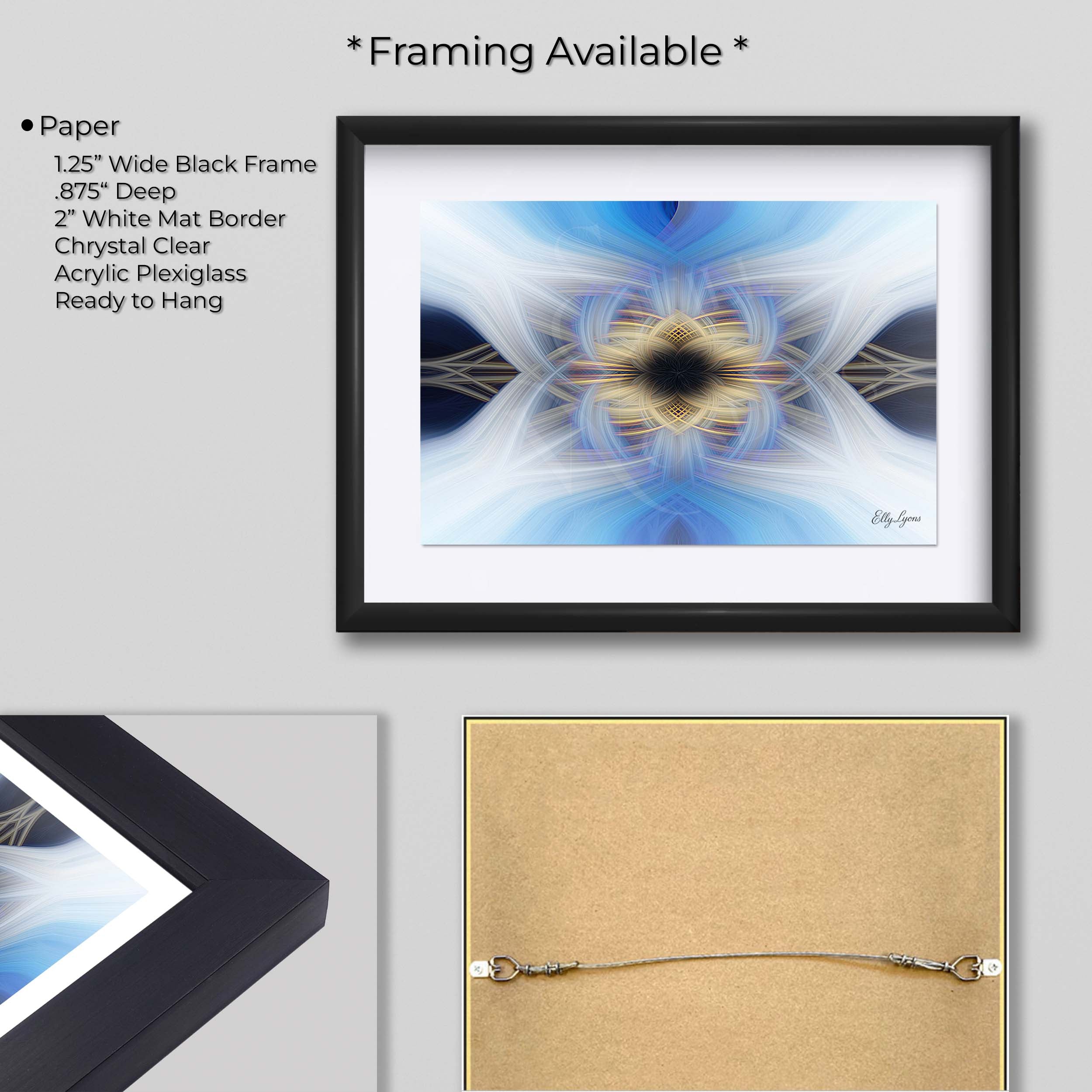 Blue & Gold Abstract Print - "Still Point of the Turning World"