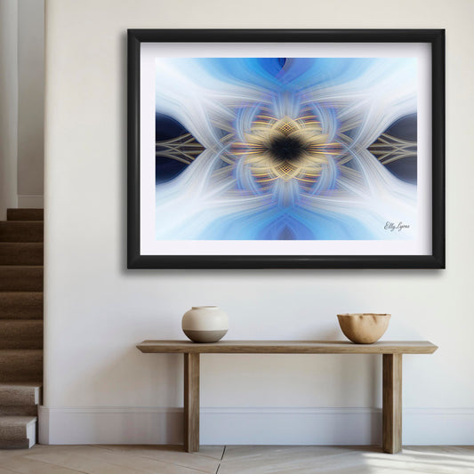 Blue & Gold Abstract Print - "Still Point of the Turning World"