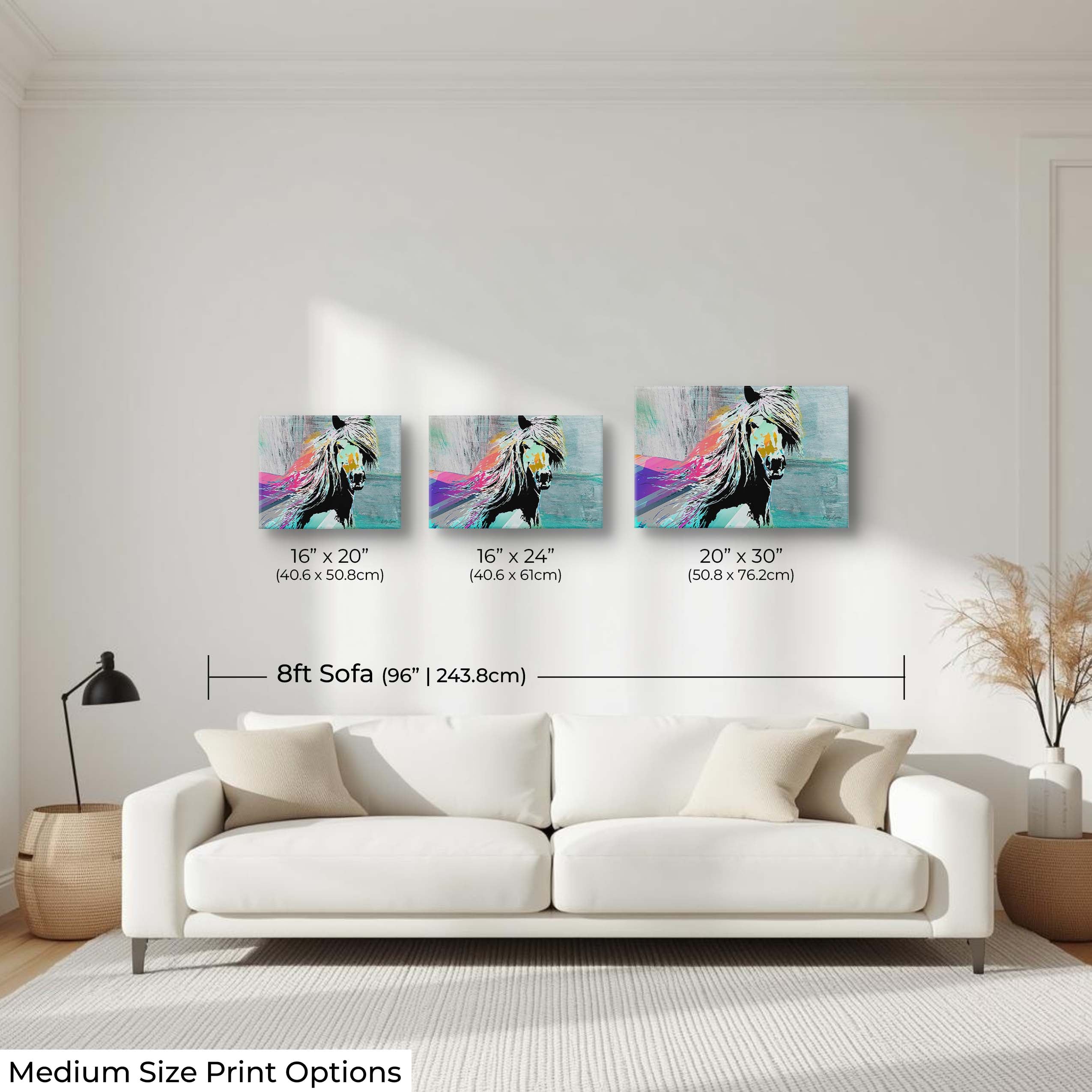Abstract Horse Art Print – Modern Equestrian Fine Art