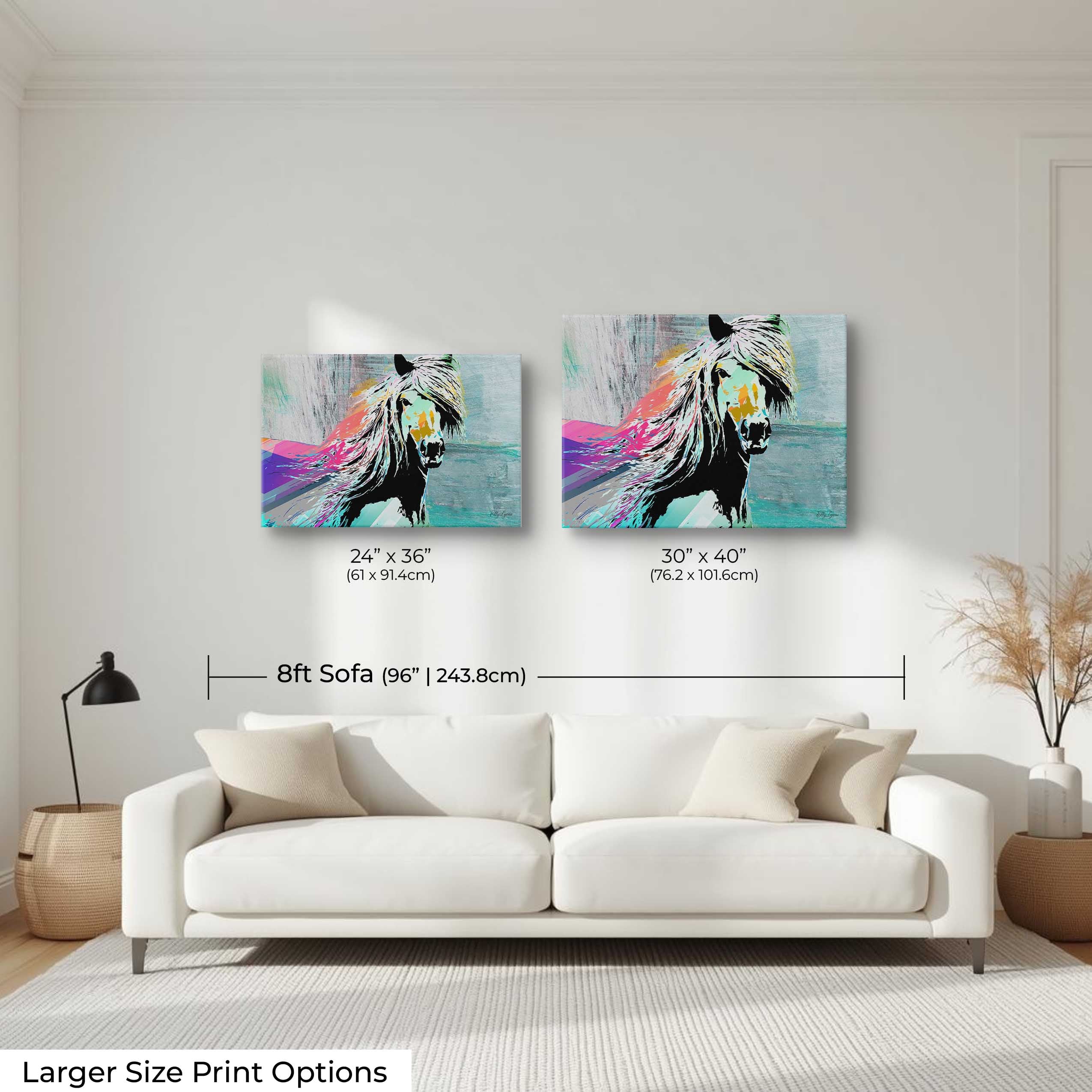 Abstract Horse Art Print – Modern Equestrian Fine Art