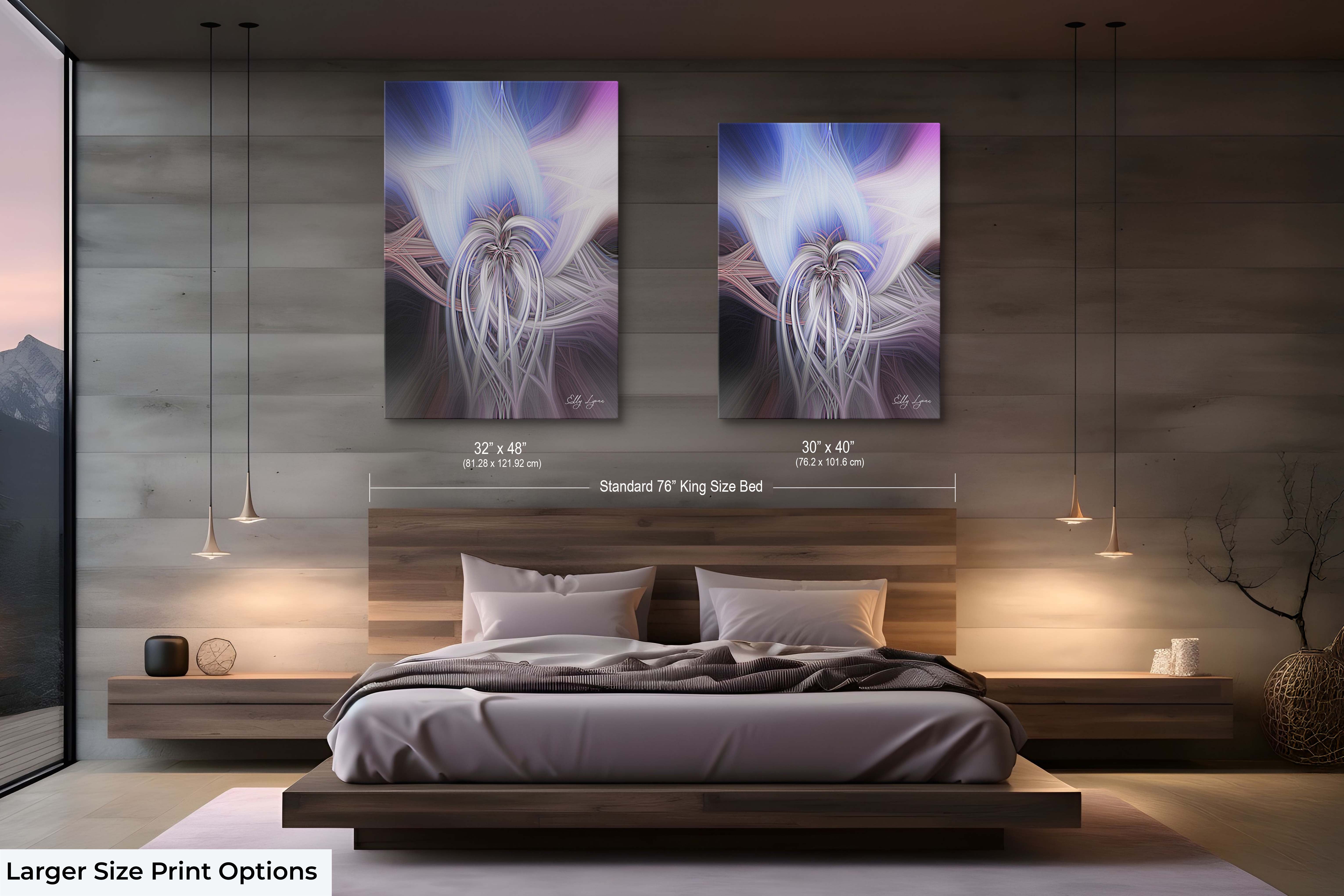 Ethereal Angel Print – Abstract Fine Art with Heavenly Light Decor & Calming Colors