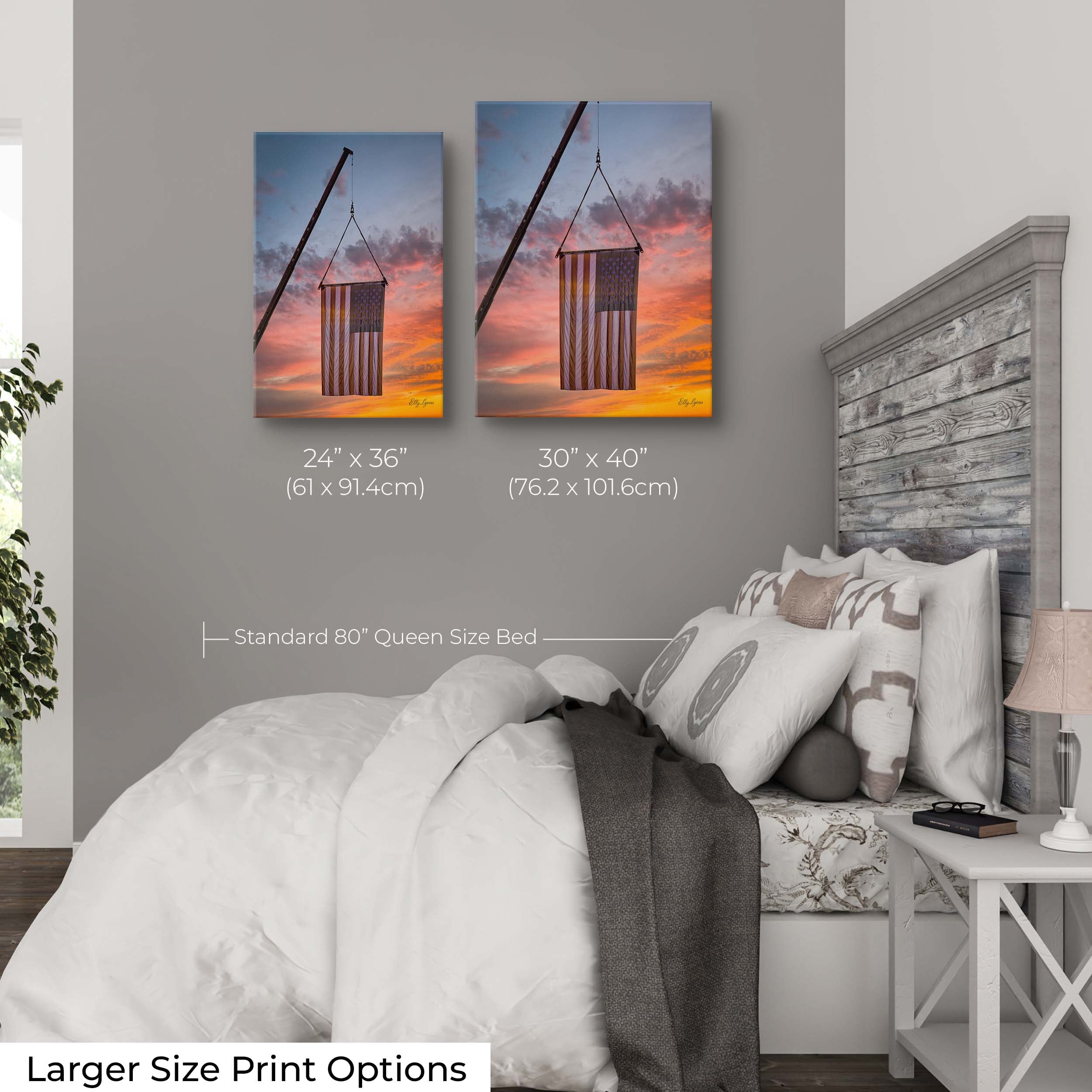 American Flag Art – Vibrant Country Fair Print | Rustic Patriotic Wall Decor