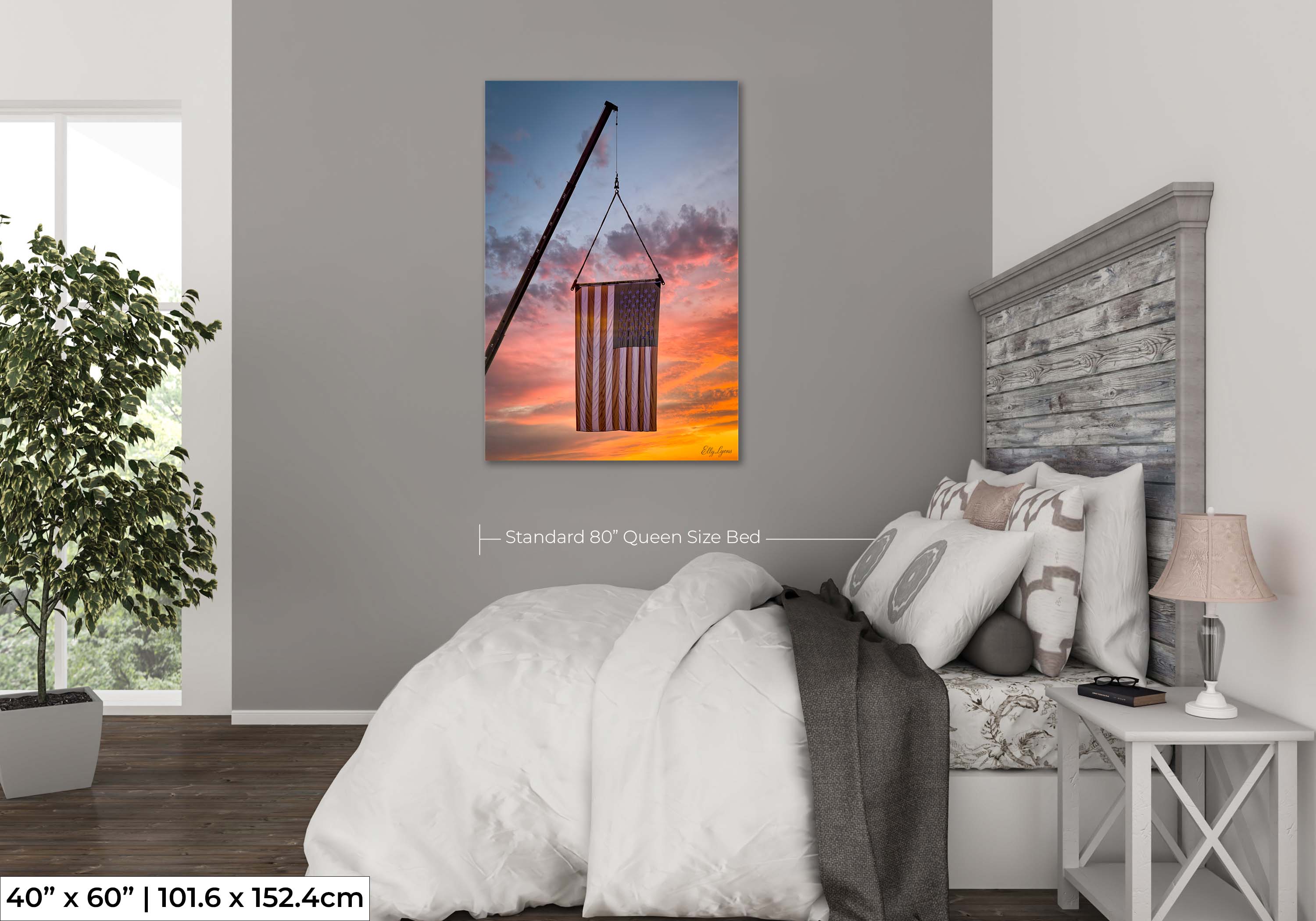 American Flag Art – Vibrant Country Fair Print | Rustic Patriotic Wall Decor