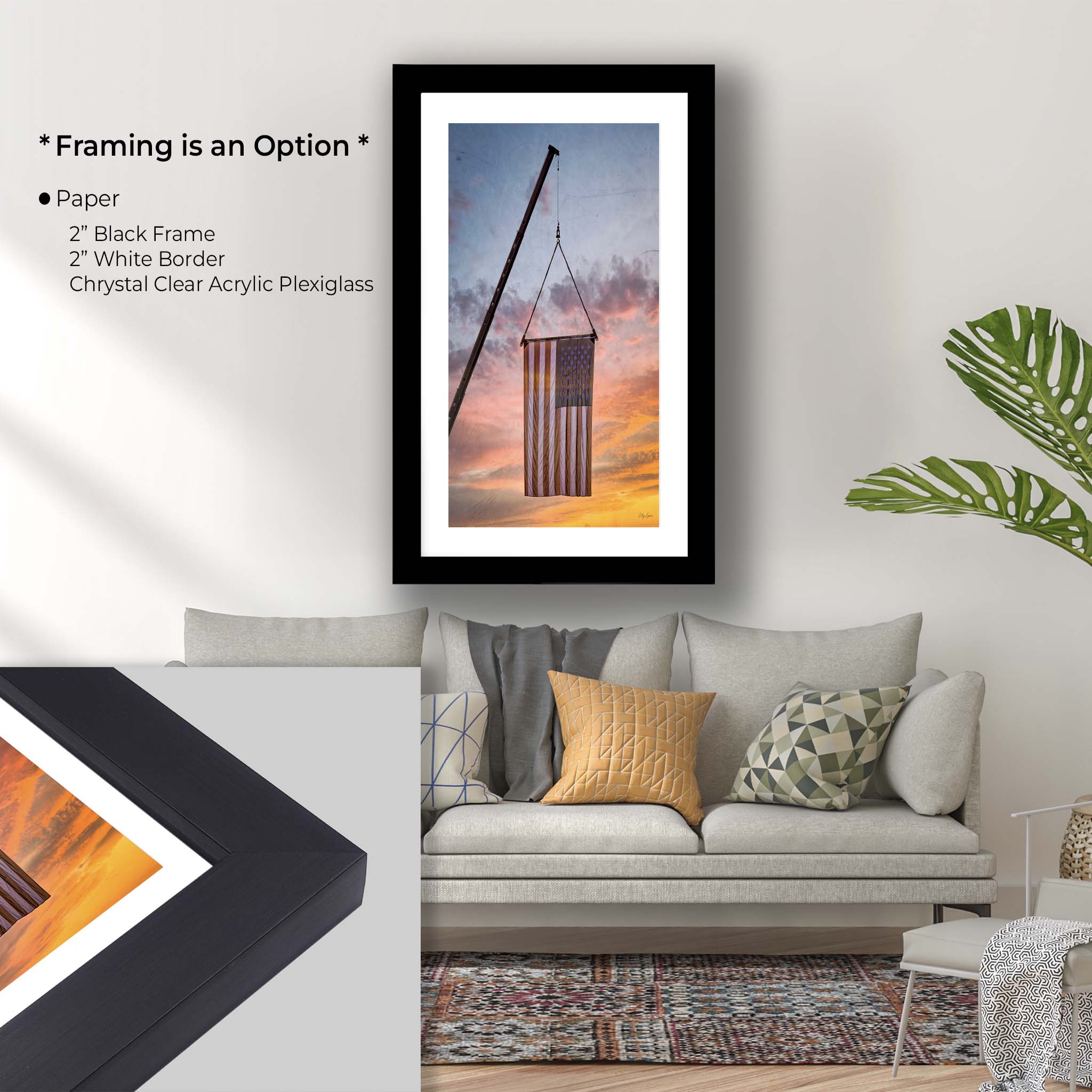 American Flag Art – Vibrant Country Fair Print | Rustic Patriotic Wall Decor