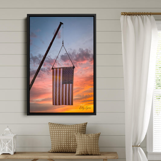 American Flag Art – Vibrant Country Fair Print | Rustic Patriotic Wall Decor