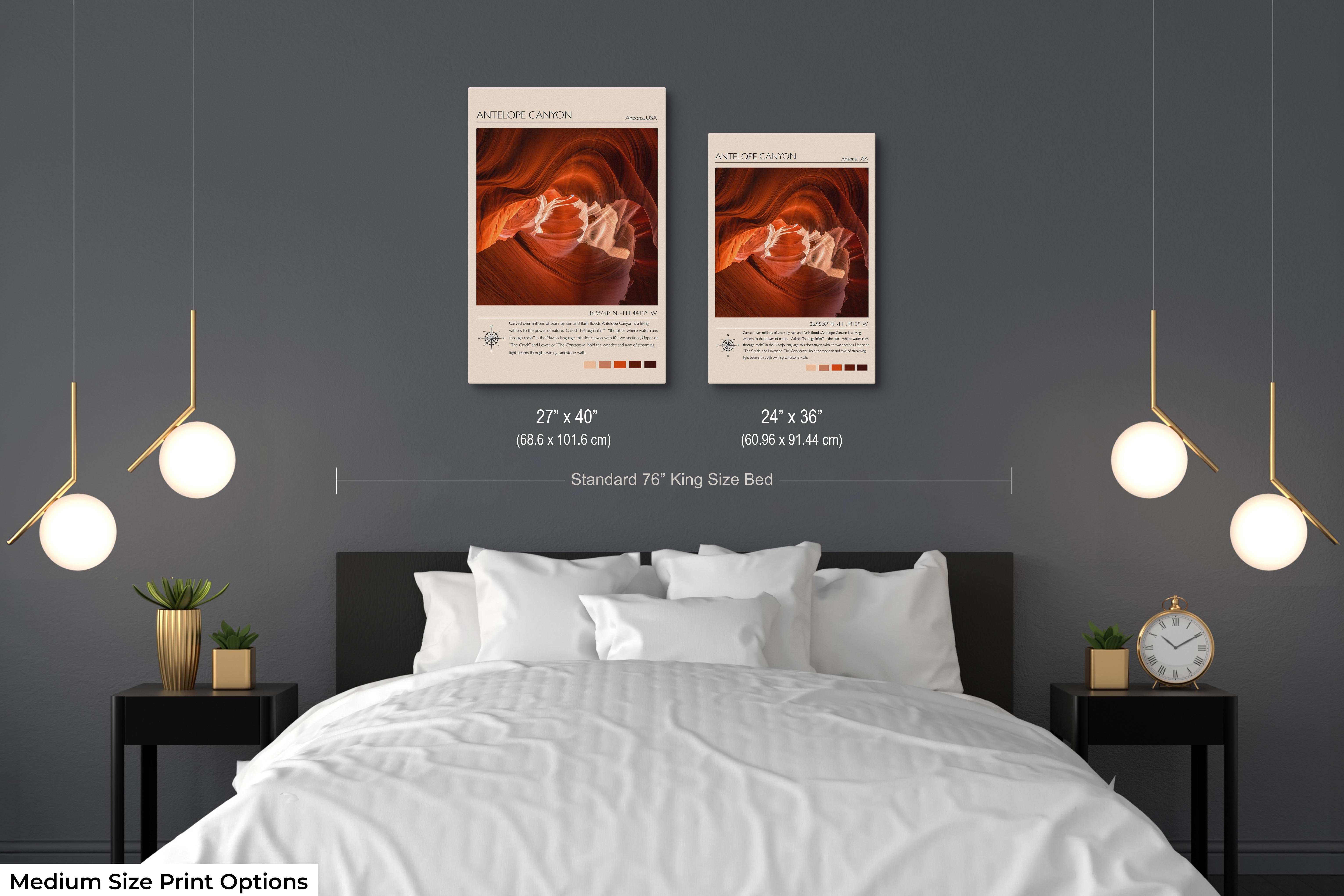 Antelope Canyon Poster - Arizona Slot Canyon Travel Wall Art Print