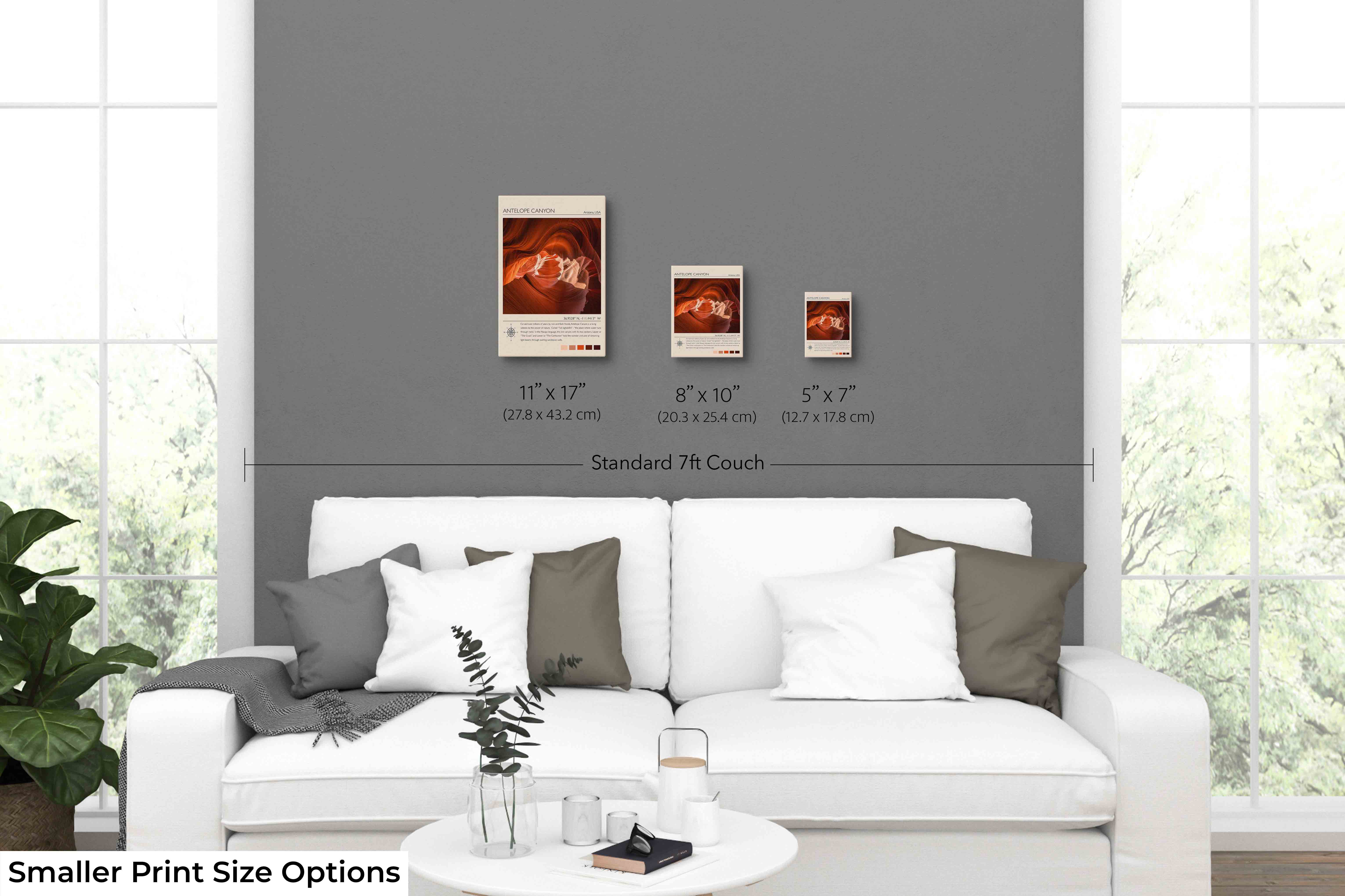 Antelope Canyon Poster - Arizona Slot Canyon Travel Wall Art Print