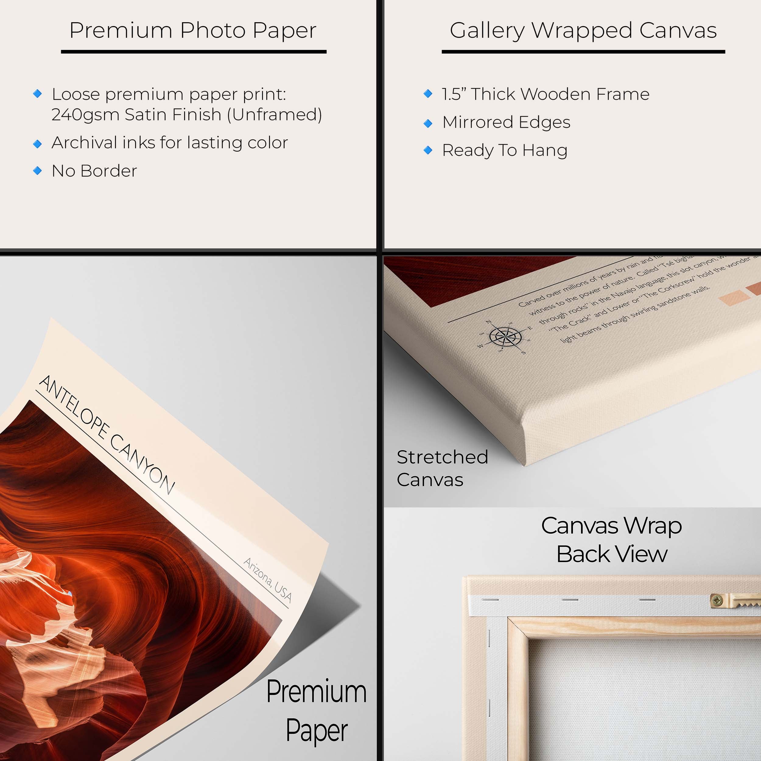 Antelope Canyon Poster - Arizona Slot Canyon Travel Wall Art Print