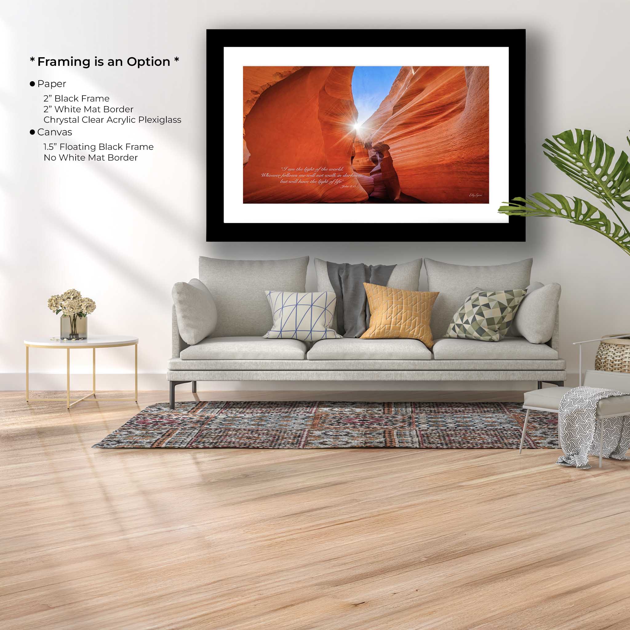 Antelope Canyon Art Print, Inspirational Scripture Wall
