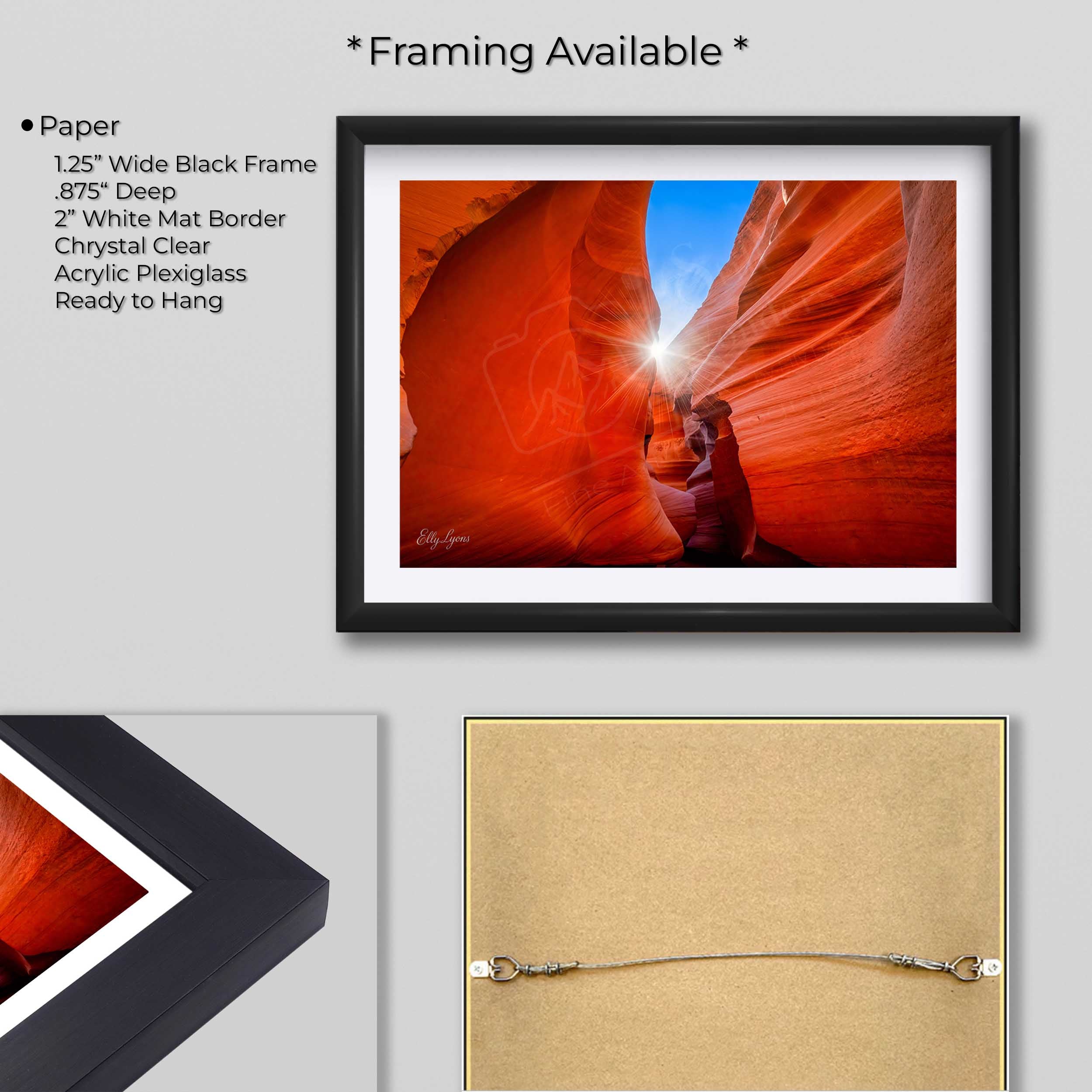 Antelope Canyon Print – Sunburst Desert Landscape Wall Decor
