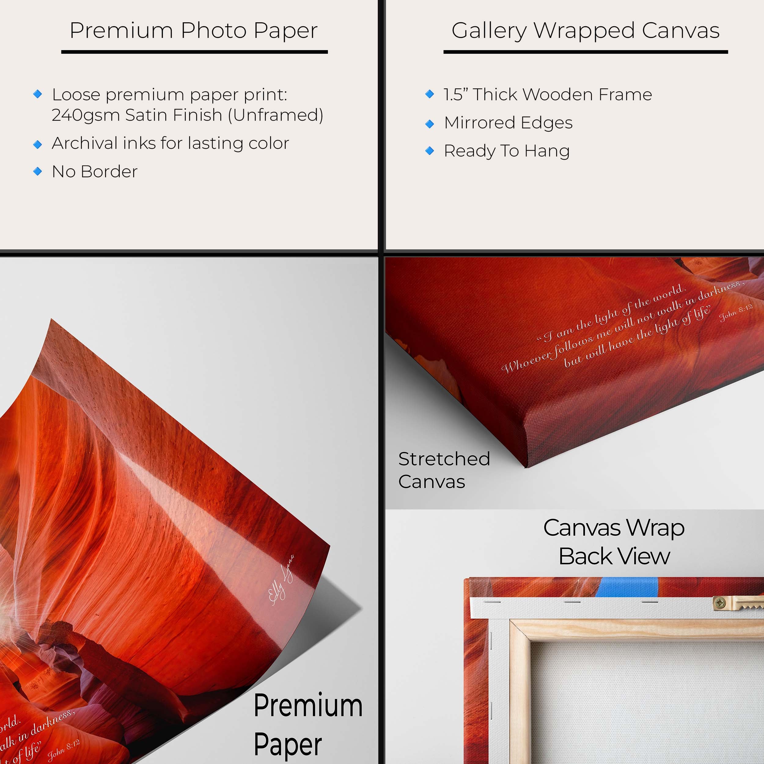 Antelope Canyon Art Print, Inspirational Scripture Wall