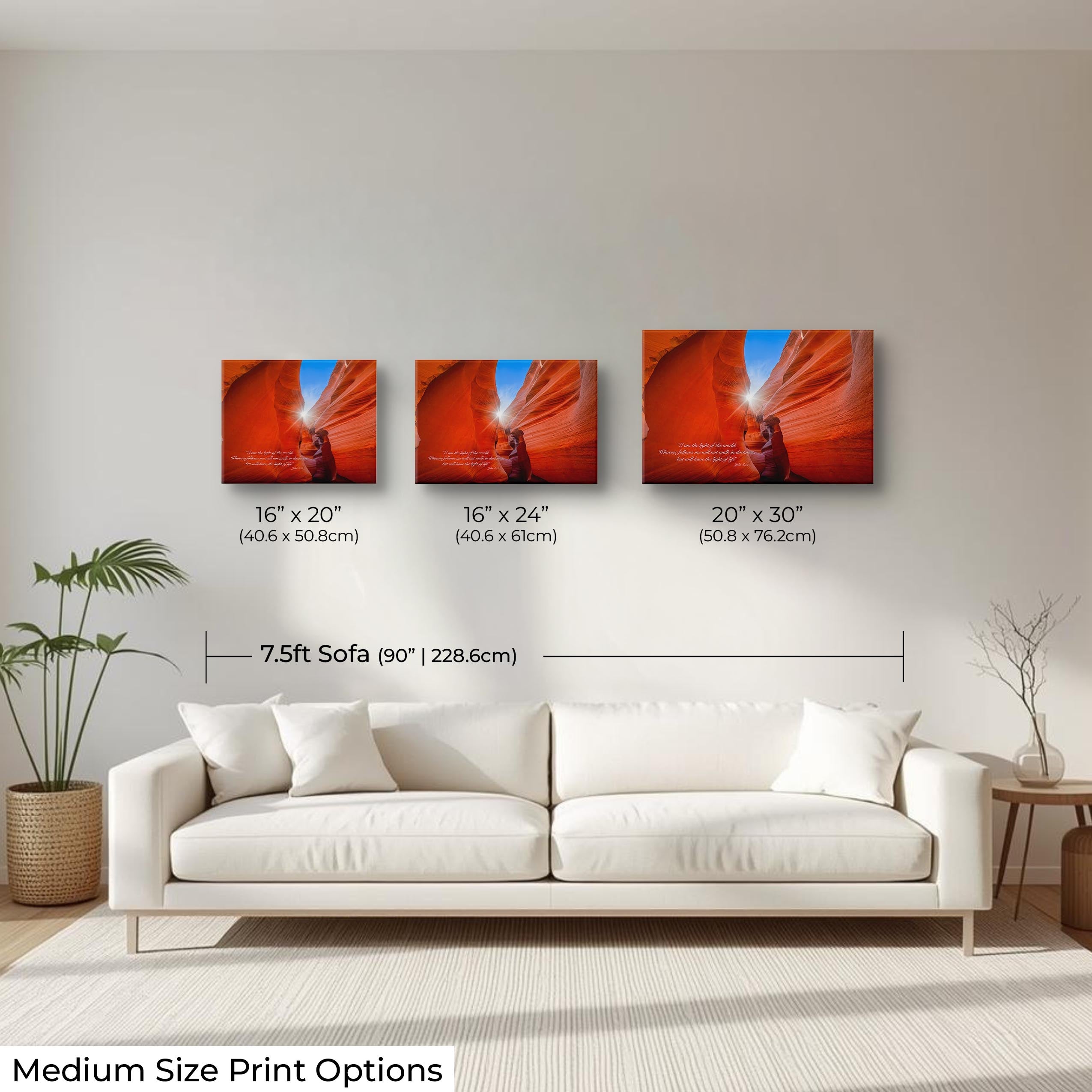 Antelope Canyon Art Print, Inspirational Scripture Wall Decor