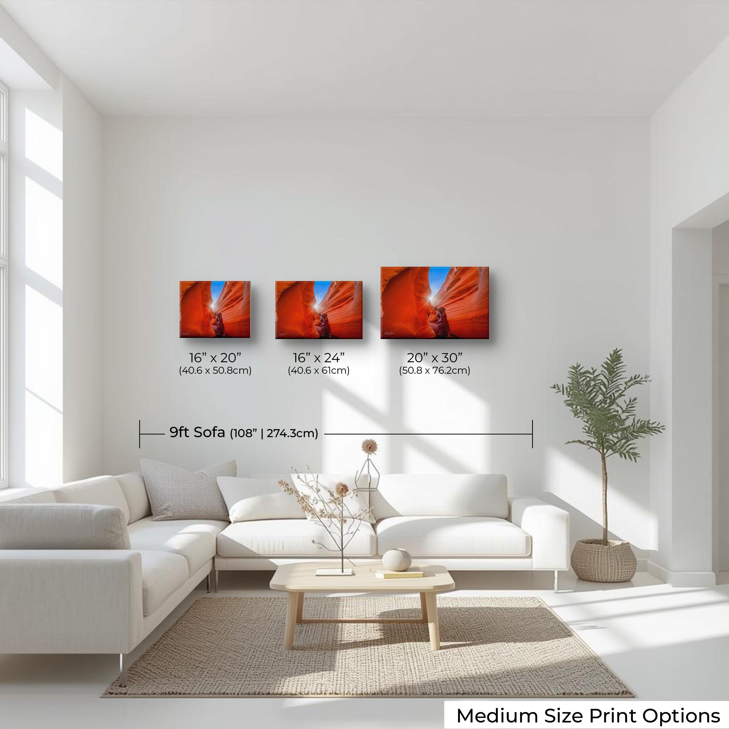 Antelope Canyon Print – Sunburst Desert Landscape Wall Decor