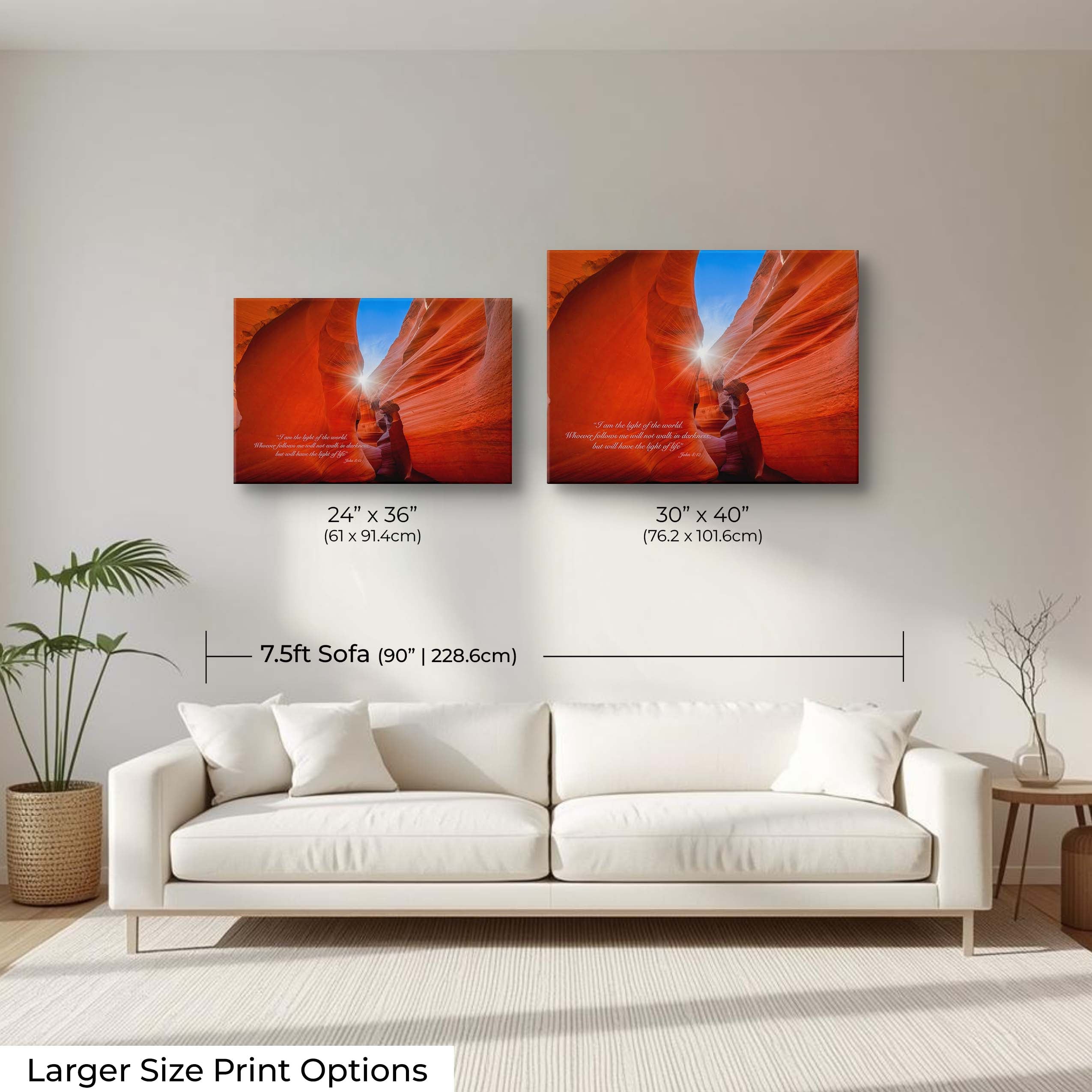 Antelope Canyon Art Print, Inspirational Scripture Wall Decor