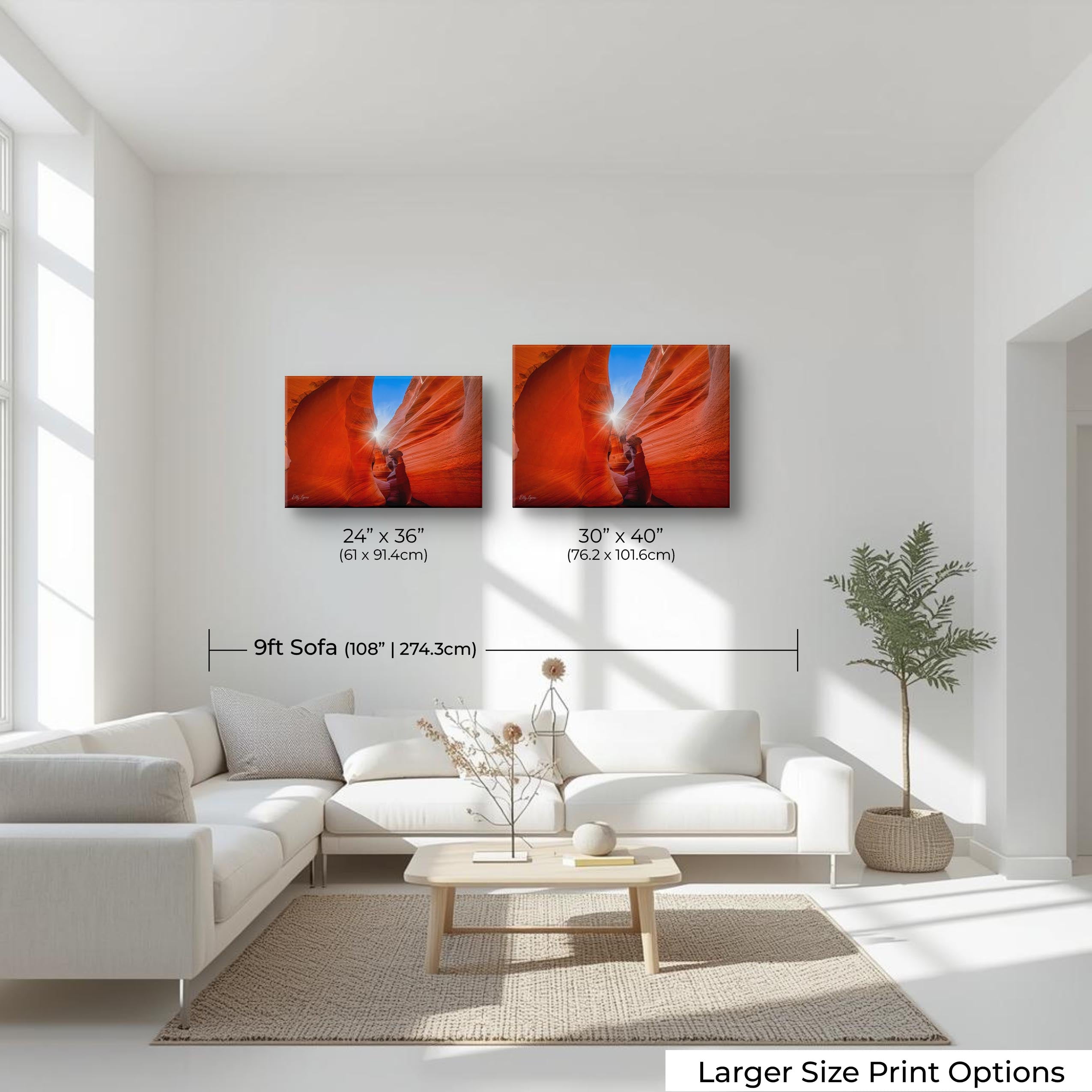 Antelope Canyon Print – Sunburst Desert Landscape Wall Decor