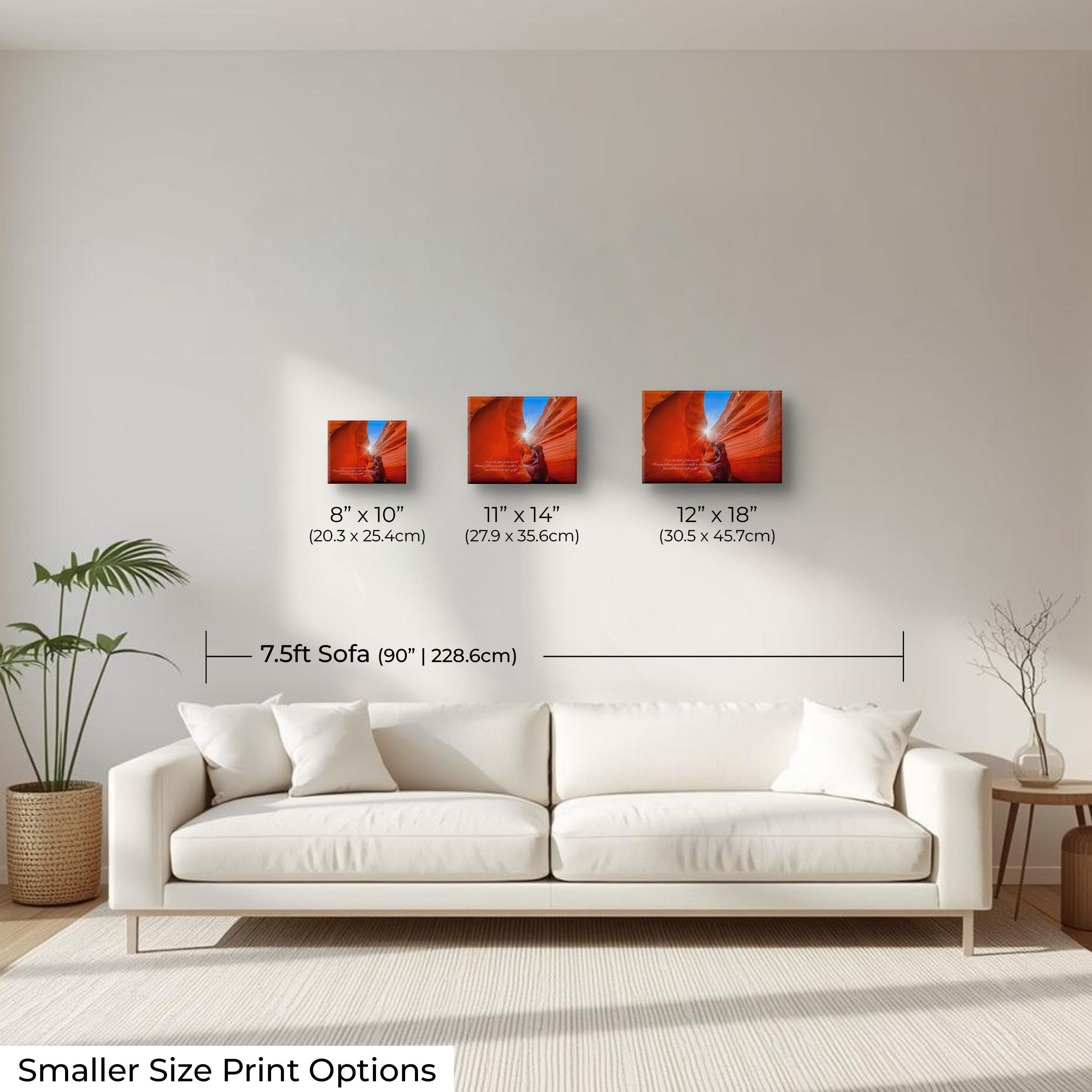 Antelope Canyon Art Print, Inspirational Scripture Wall Decor