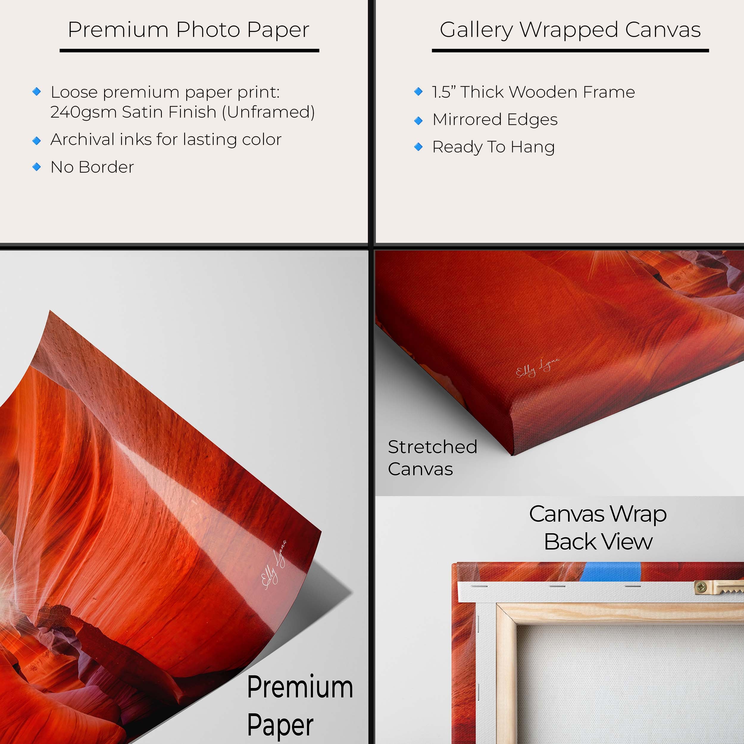 Antelope Canyon Print – Sunburst Canyon Art | Large Desert Landscape Wall Decor