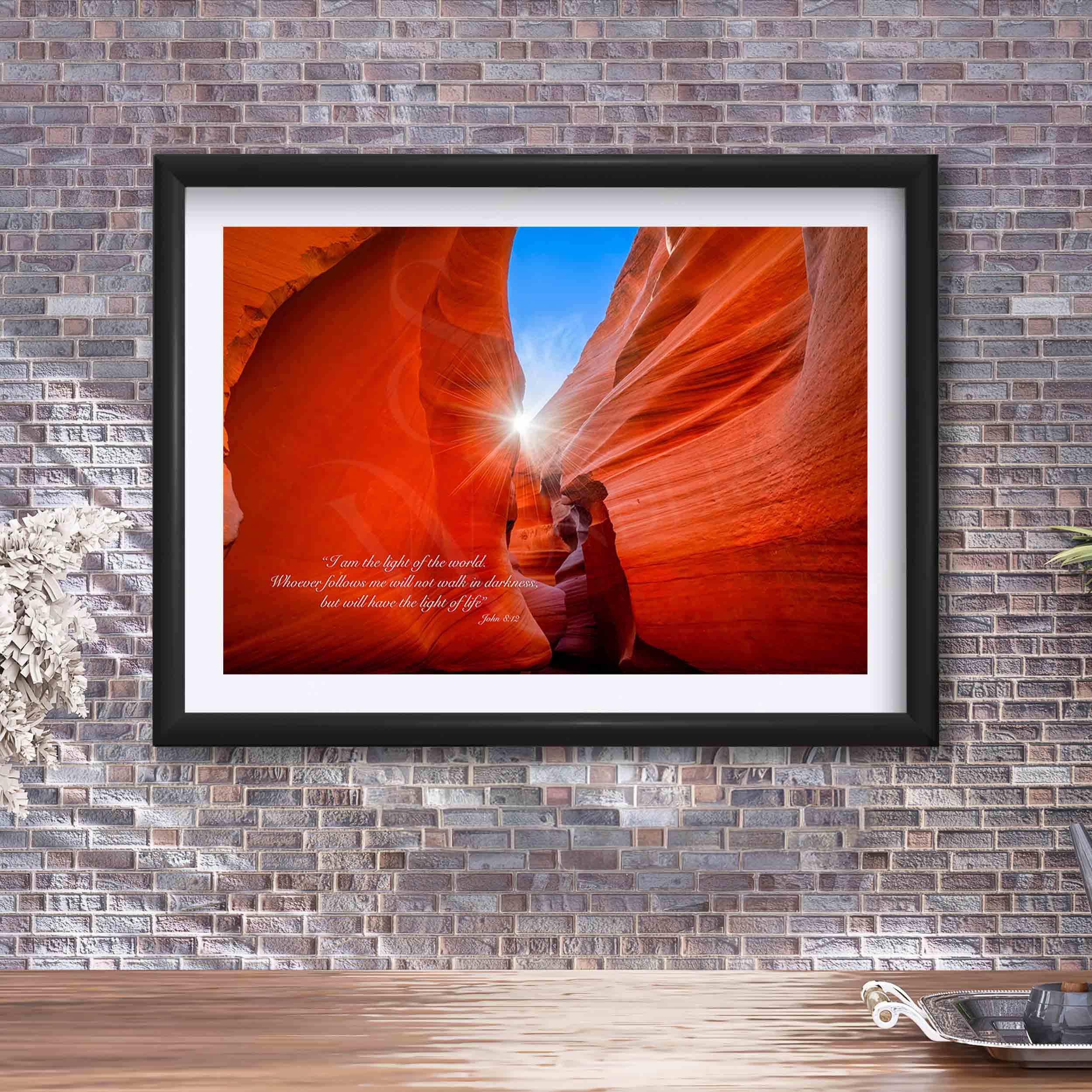 Antelope Canyon Art Print, Inspirational Scripture Wall Decor
