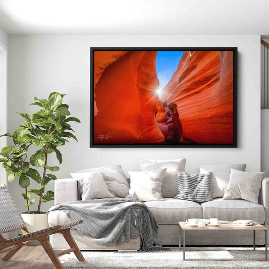 Antelope Canyon Print – Sunburst Canyon Art | Large Desert Landscape Wall Decor