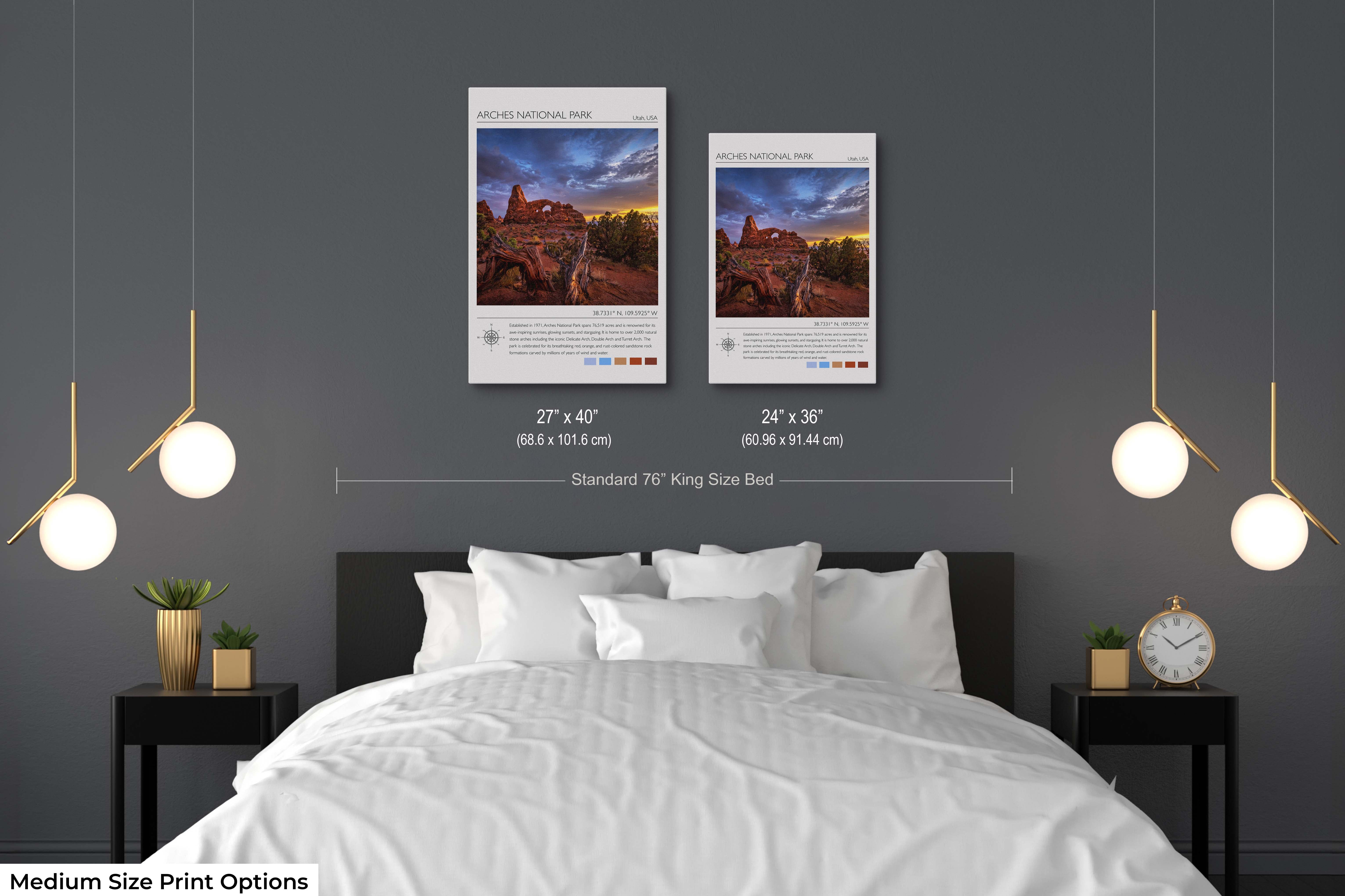 Arches National Park Poster - Utah Desert Travel Art Moab Landscape