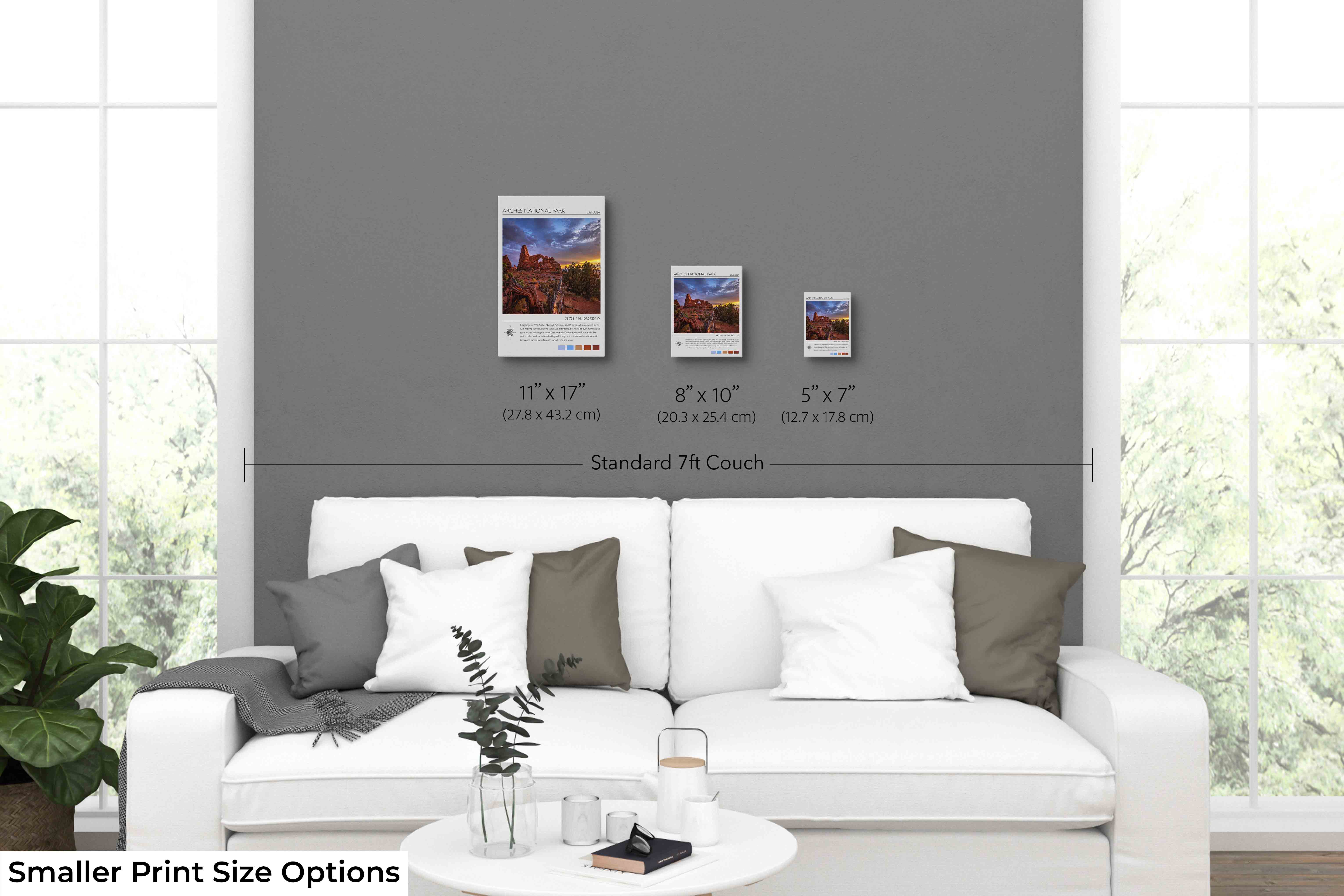 Arches National Park Poster - Utah Desert Travel Art Moab Landscape