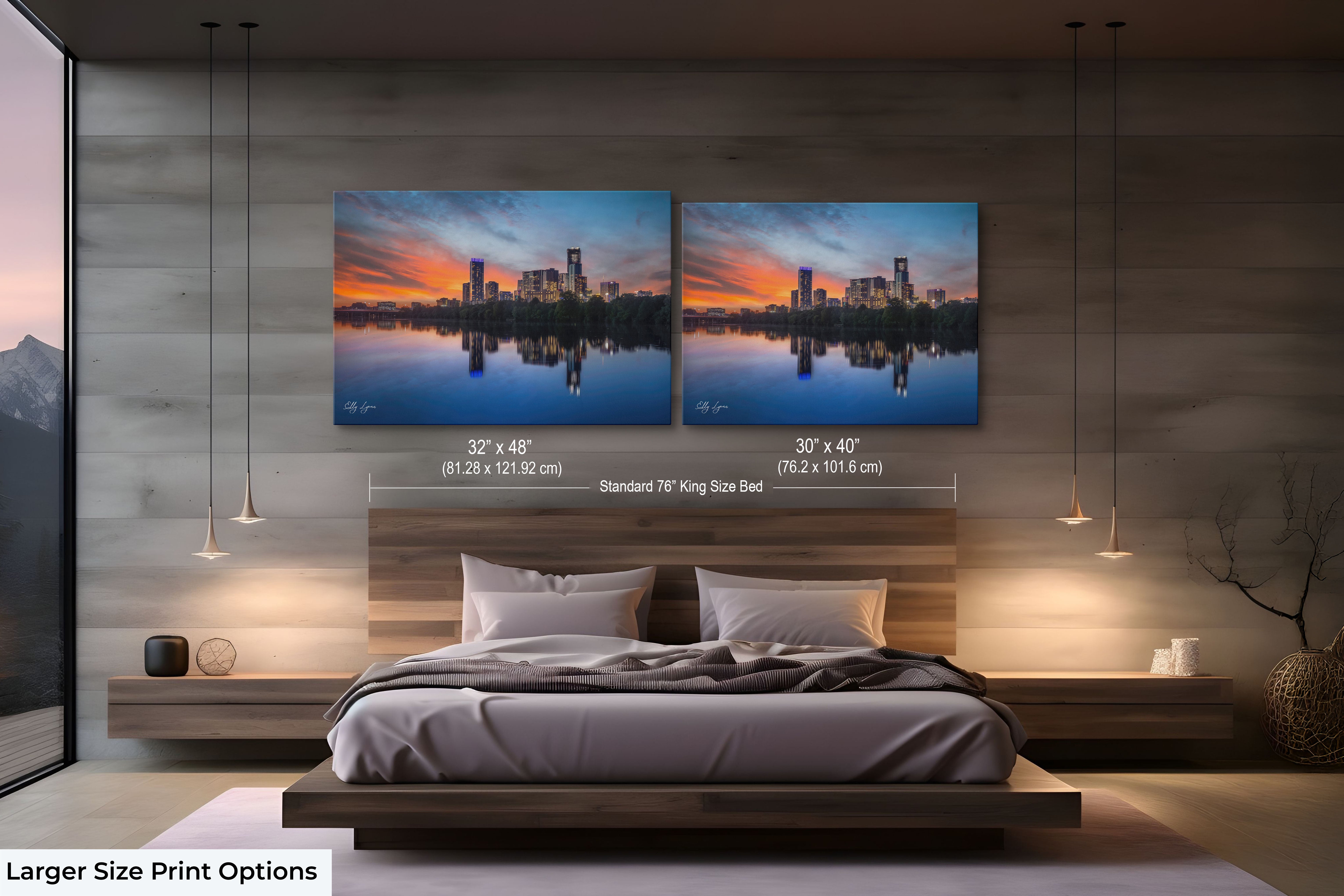 Austin Skyline Sunset – Vibrant Cityscape Art | Texas Skyline Print & Riverfront Wall Decor