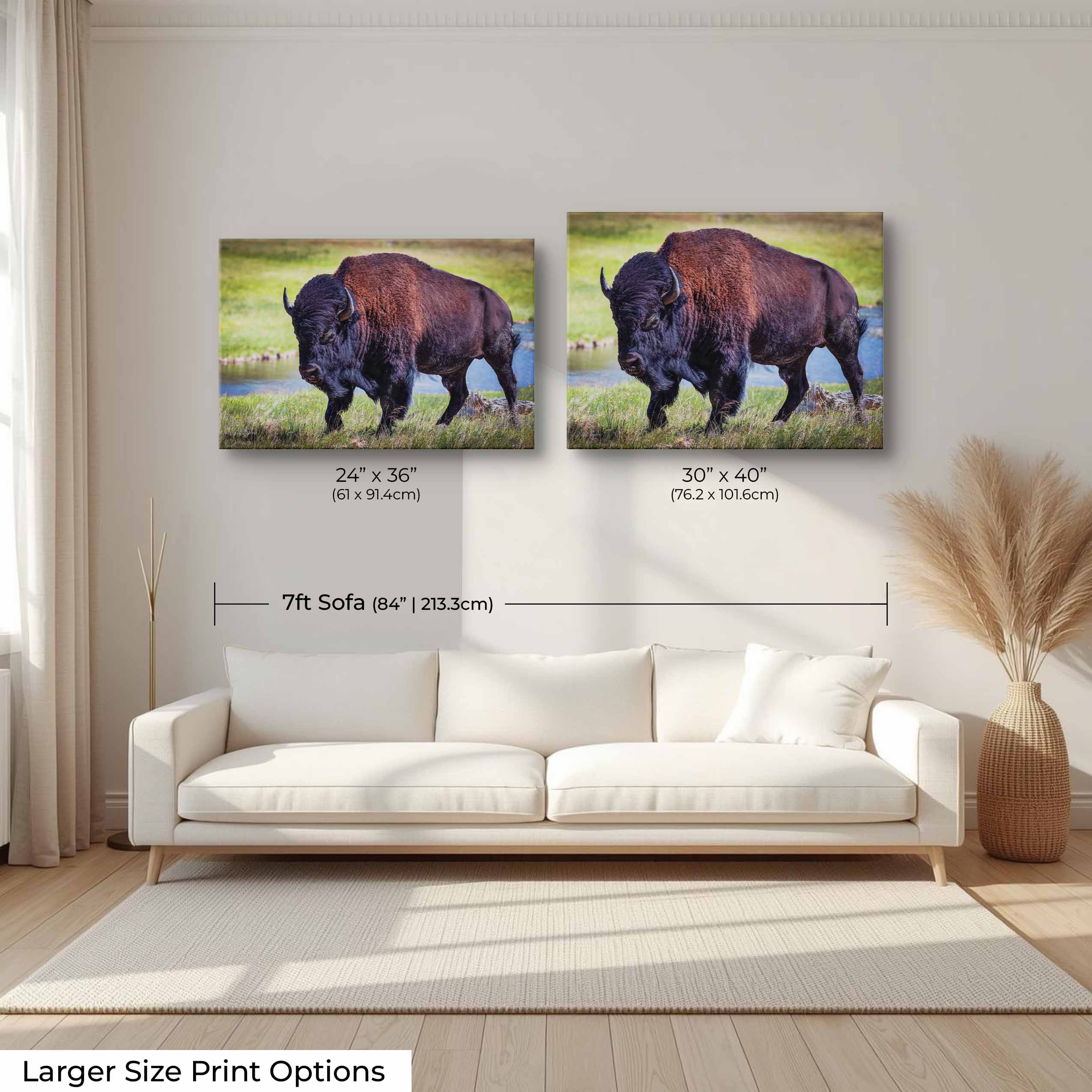 American Bison Wall Art Print – Yellowstone Wildlife Photography, Rustic Western Decor, Fine Art Buffalo Poster