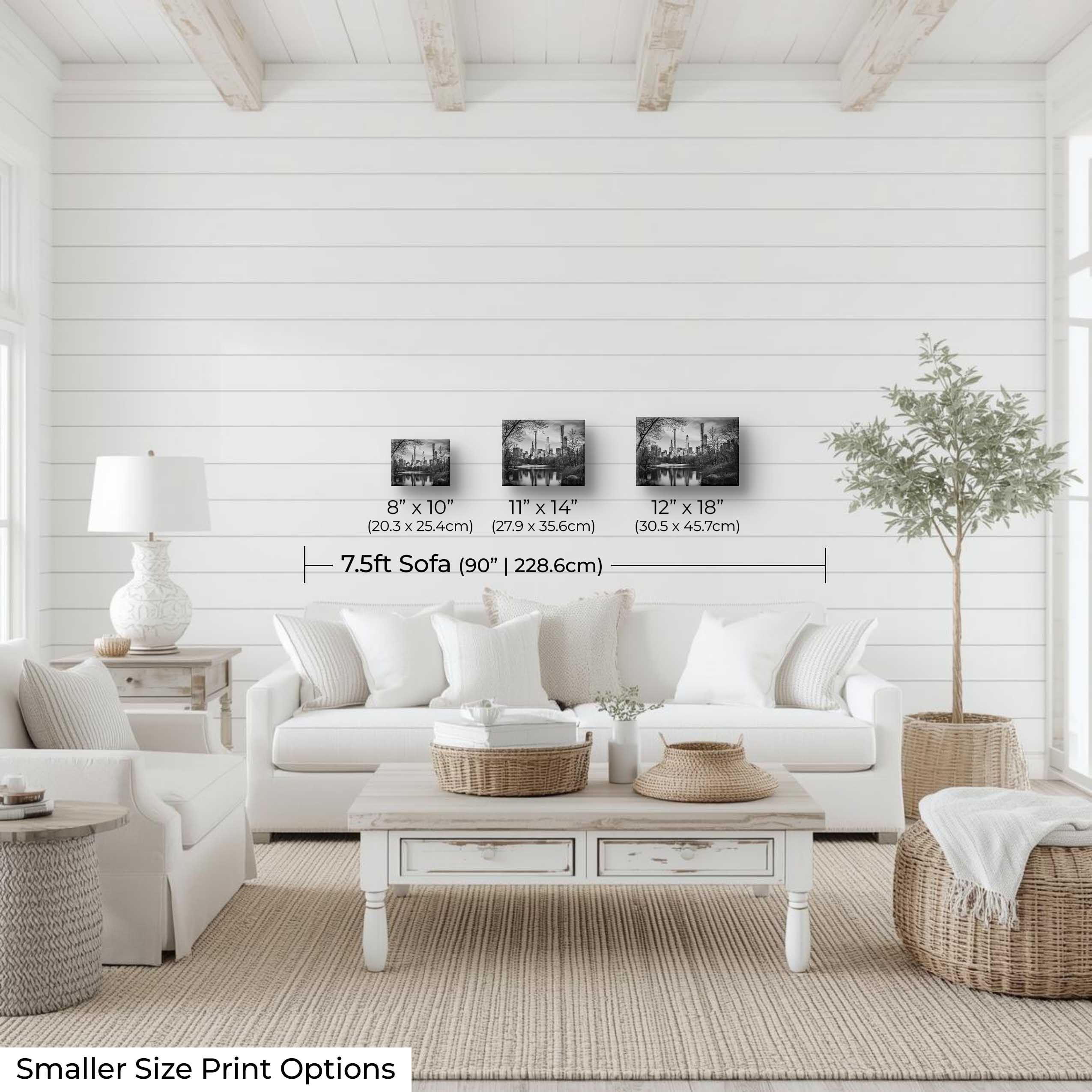 New York City Skyline Black & White Print - "Reflections of Manhattan"