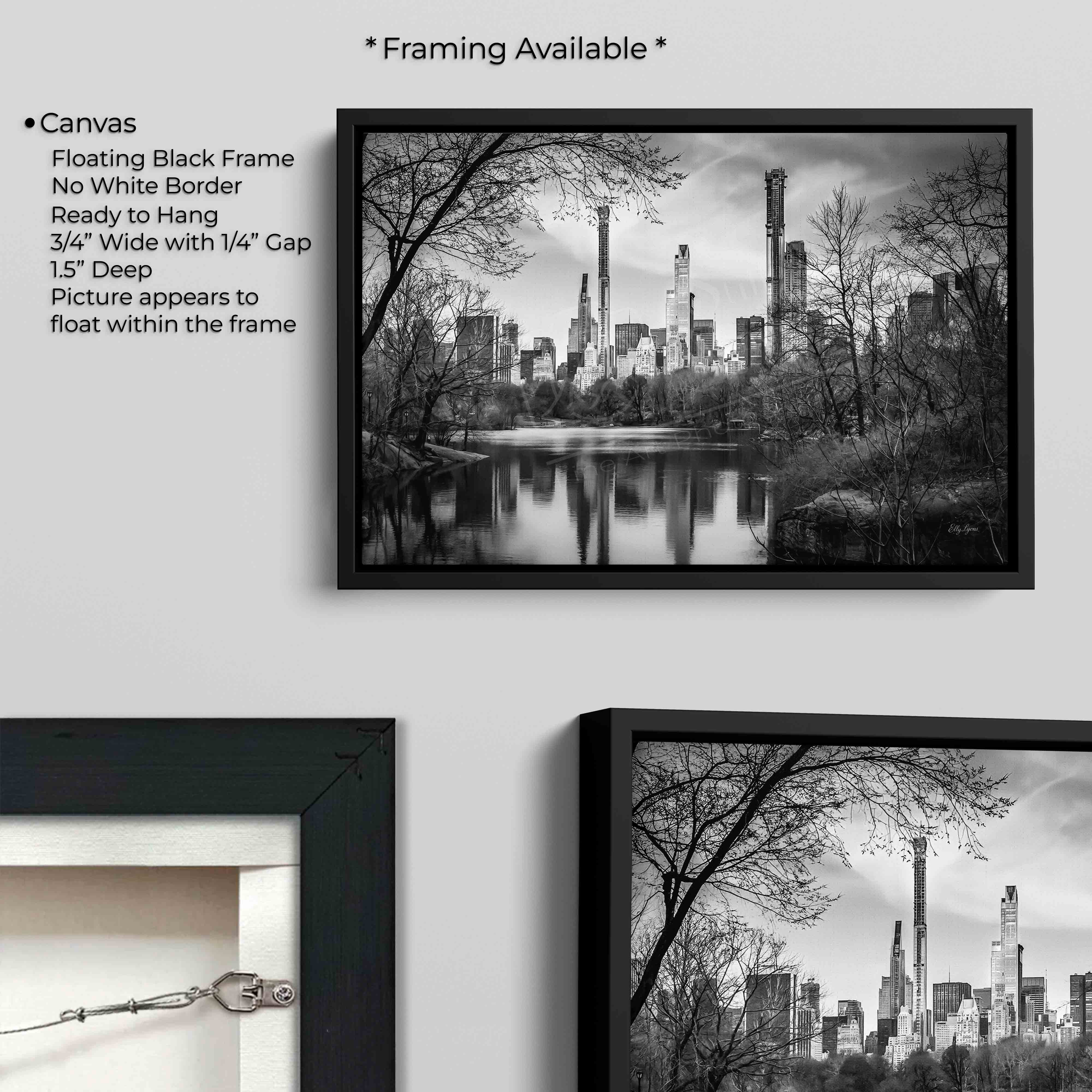 New York City Skyline Black & White Print - "Reflections of Manhattan"