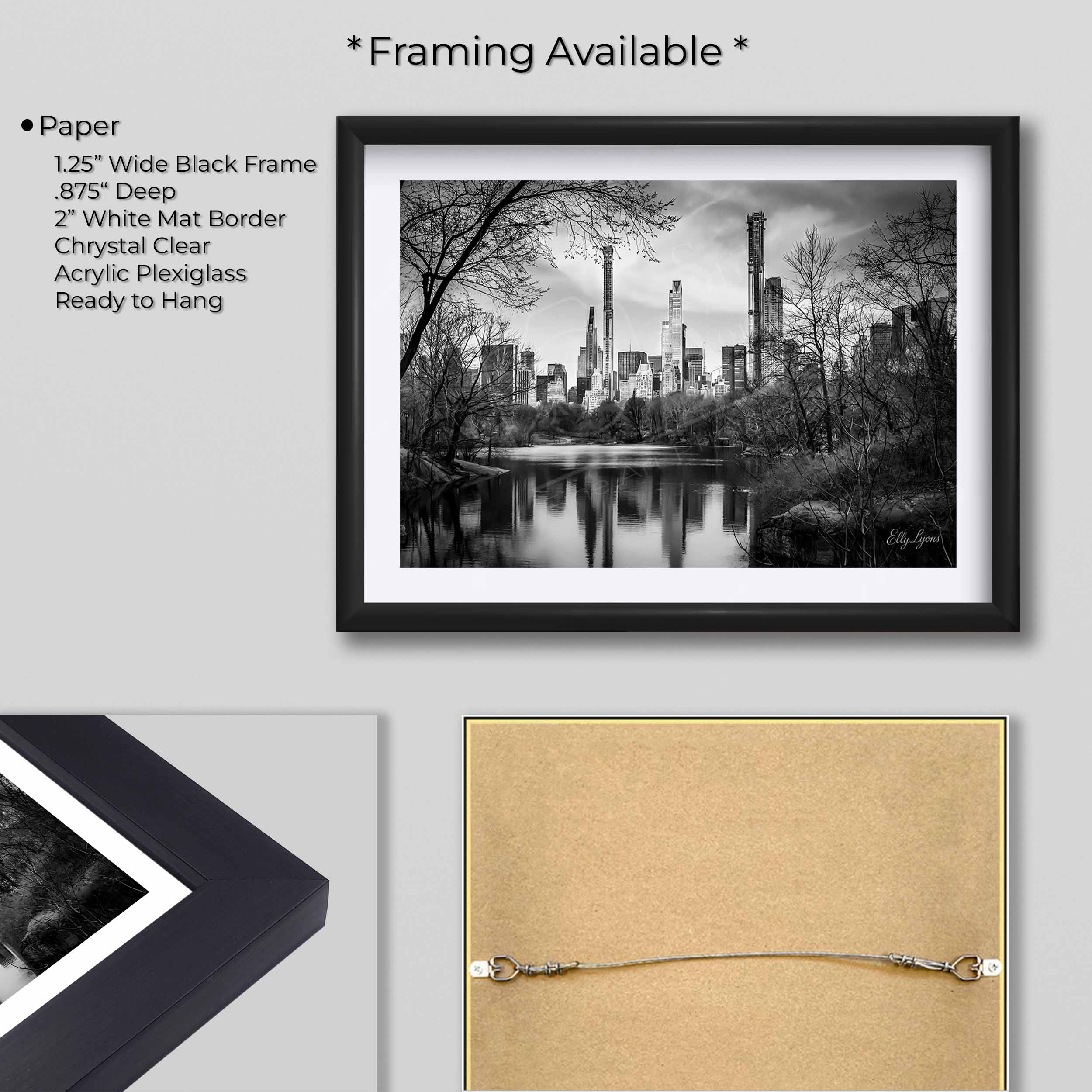 New York City Skyline Black & White Print - "Reflections of Manhattan"